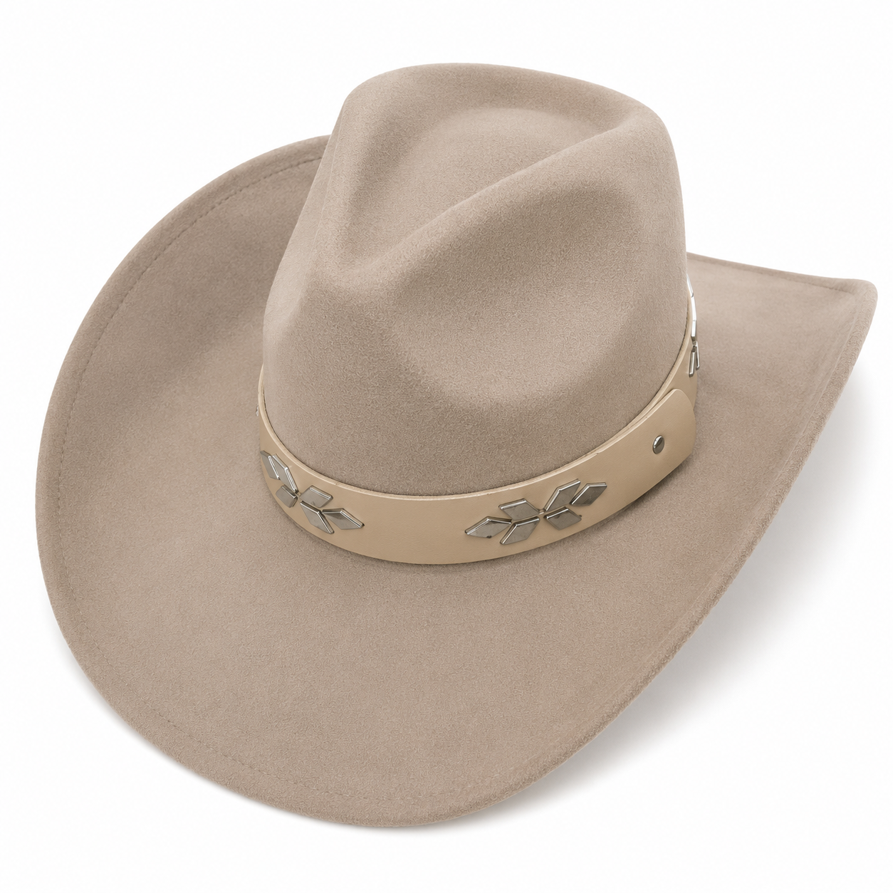 Western Leather Hat Band with Silver Conchos
