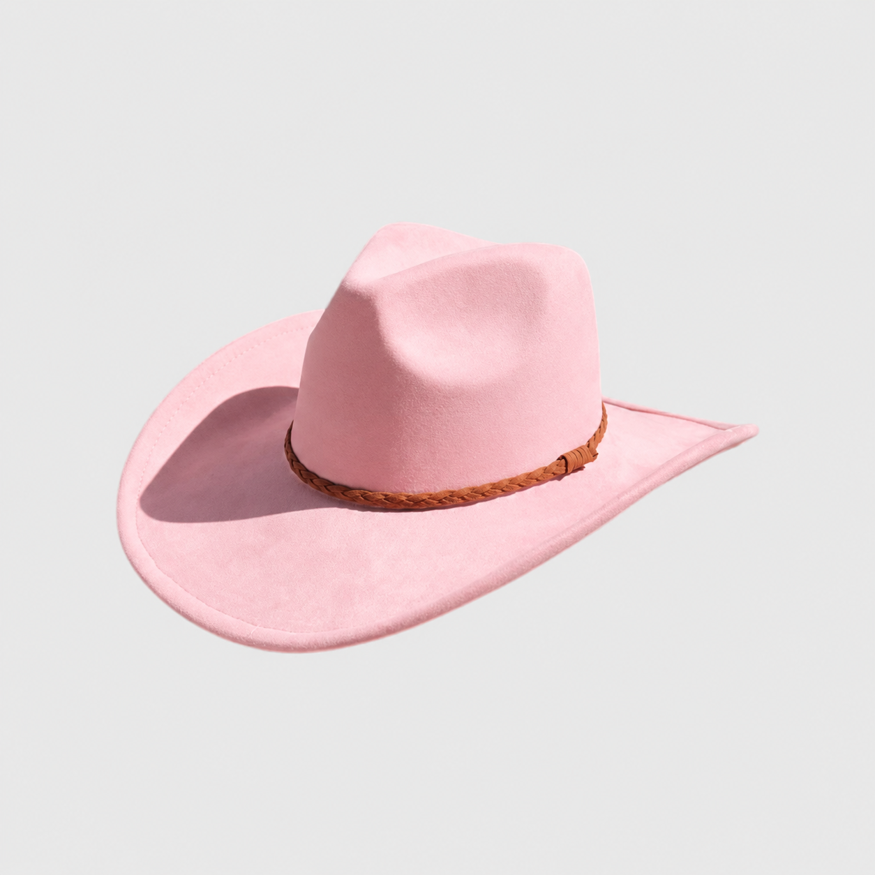 Vegan Suede Cowboy Hat – Braided Band Western