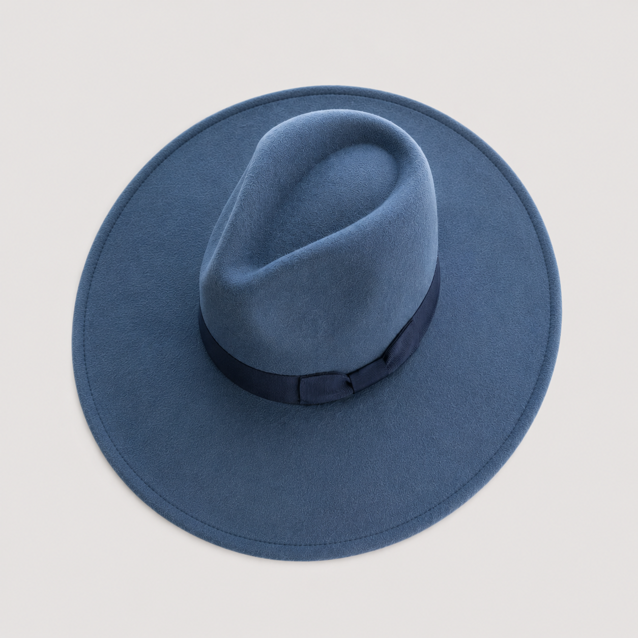 Vegan Felt Wide Brim Panama Rancher Hat Matching grosgrain band-24 Colors