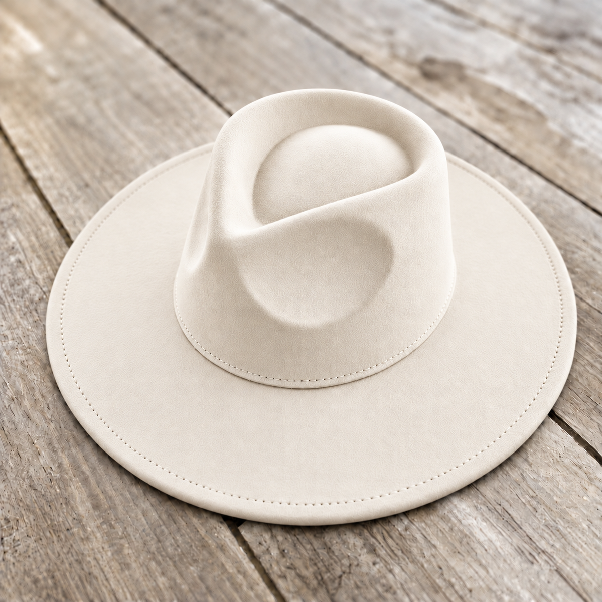Vegan Suede Structured Flat Brim Rancher Hat