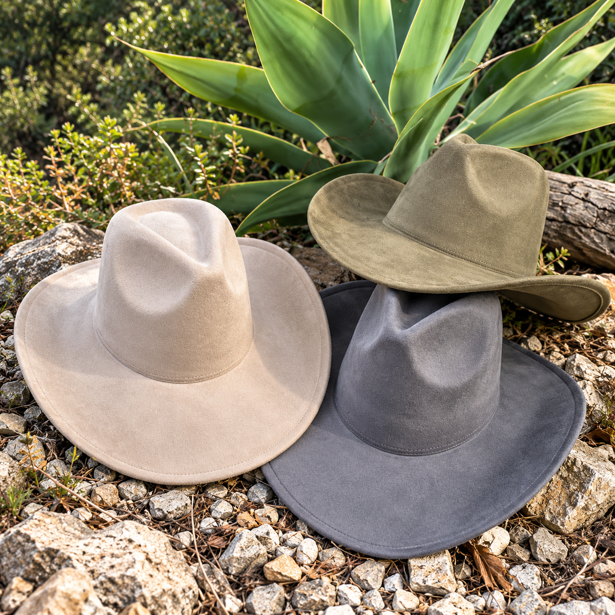 Vegan Suede Western Cowboy Hat