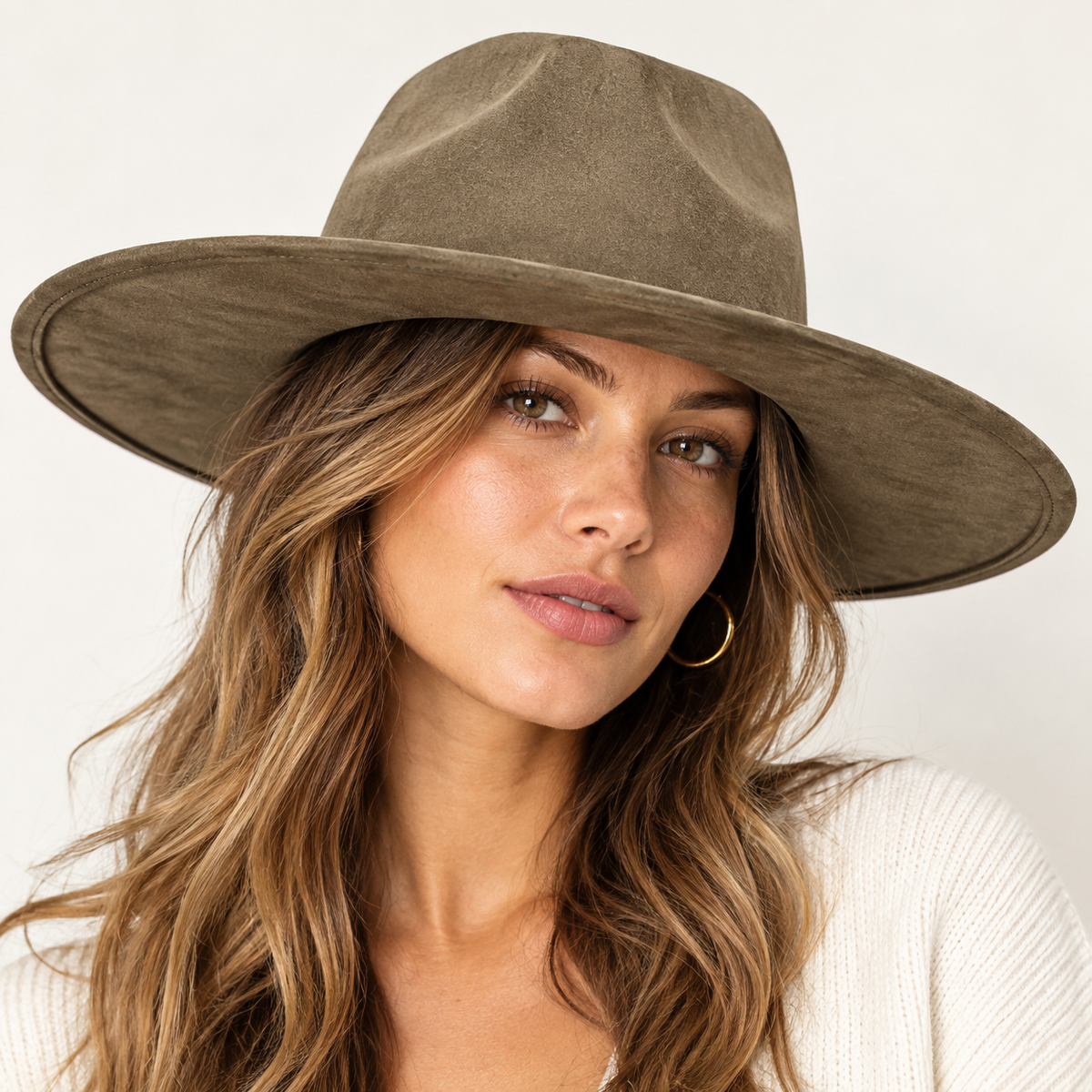 Vegan Suede Fedora Hat