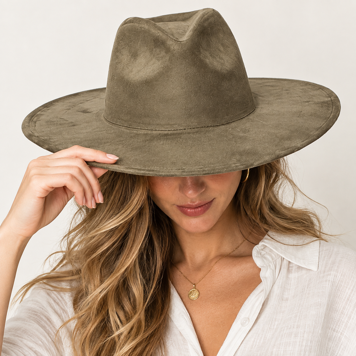 Vegan Suede Fedora Hat