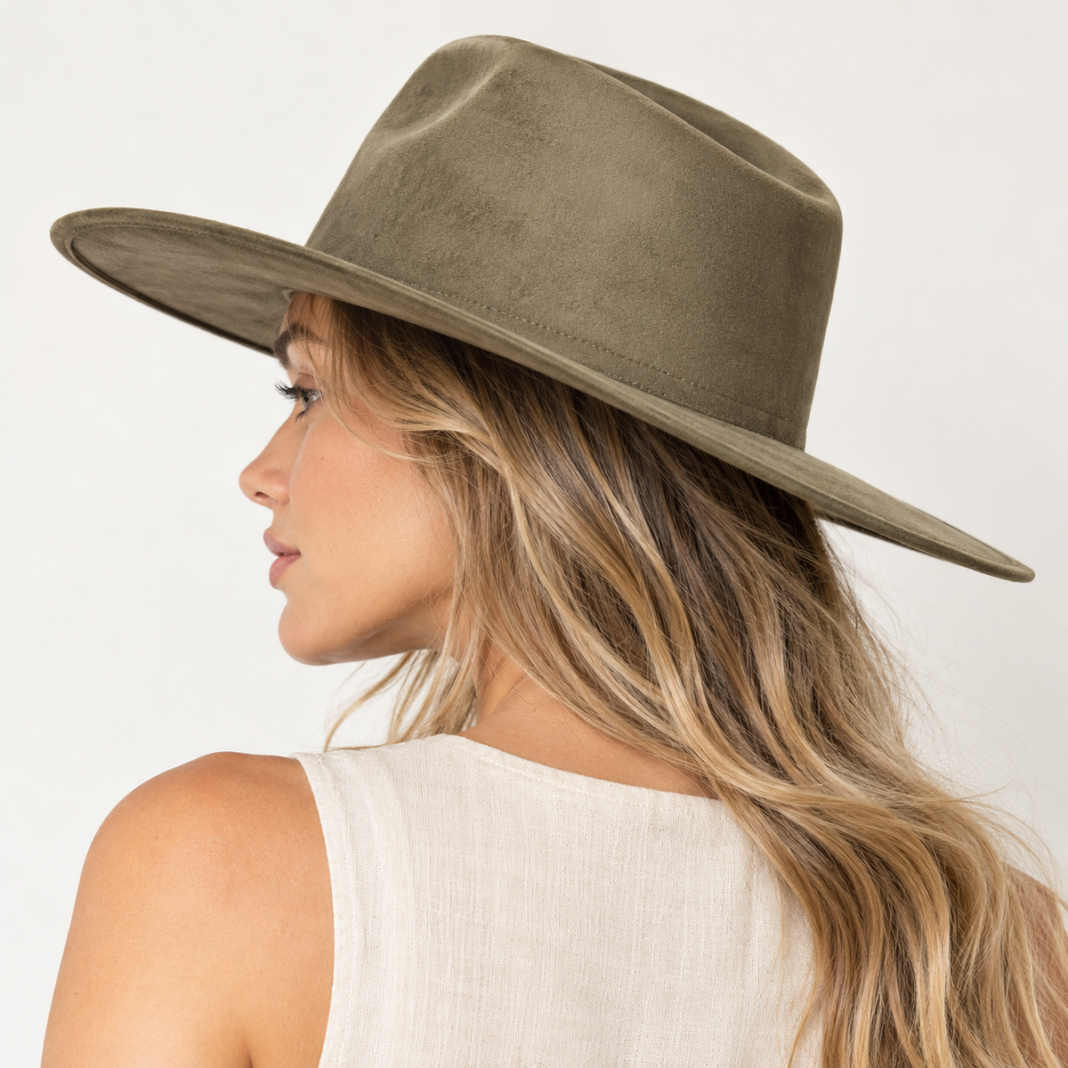 Vegan Suede Fedora Hat