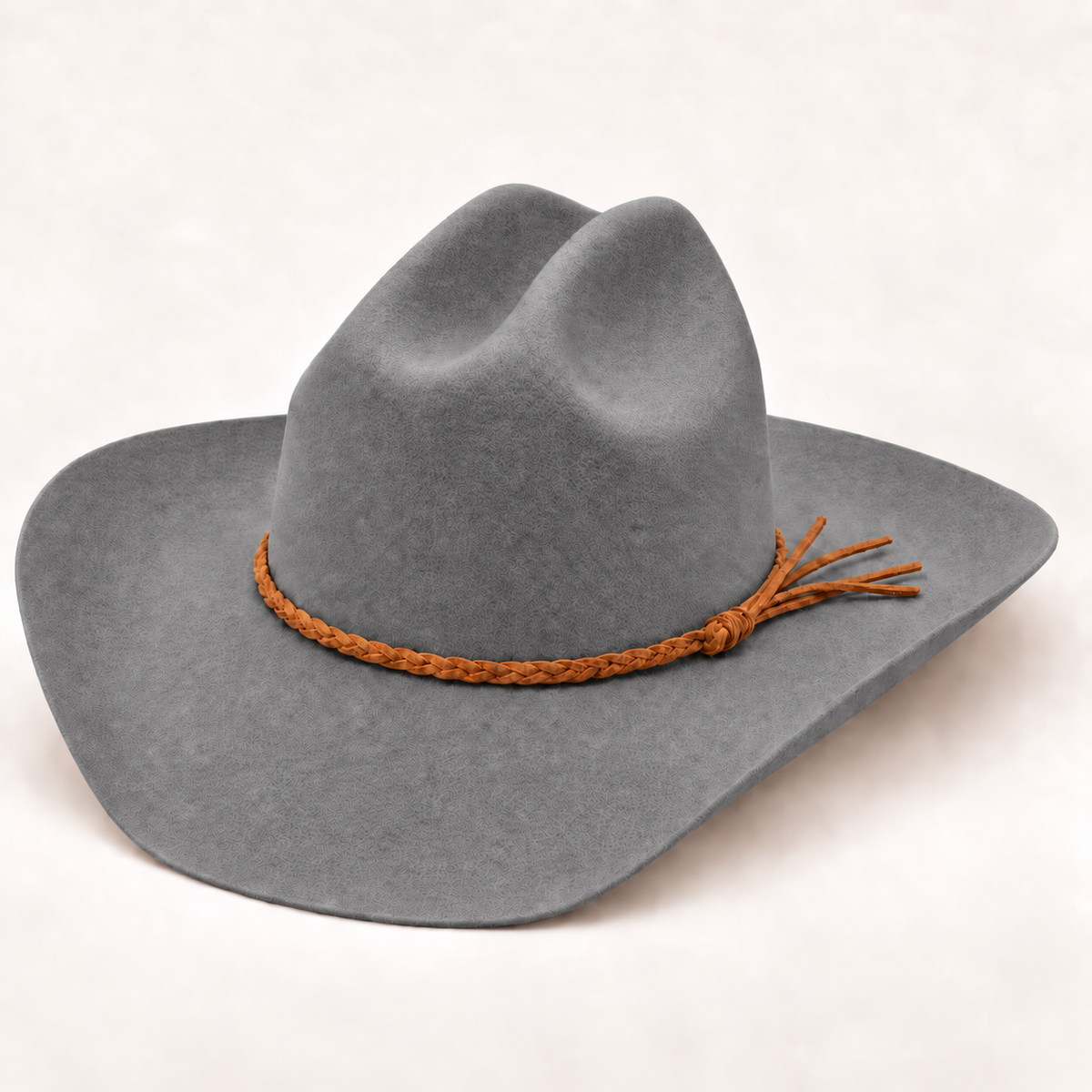 Premium Australian Wool Cattleman Cowboy Hat with Braided Suede Belt