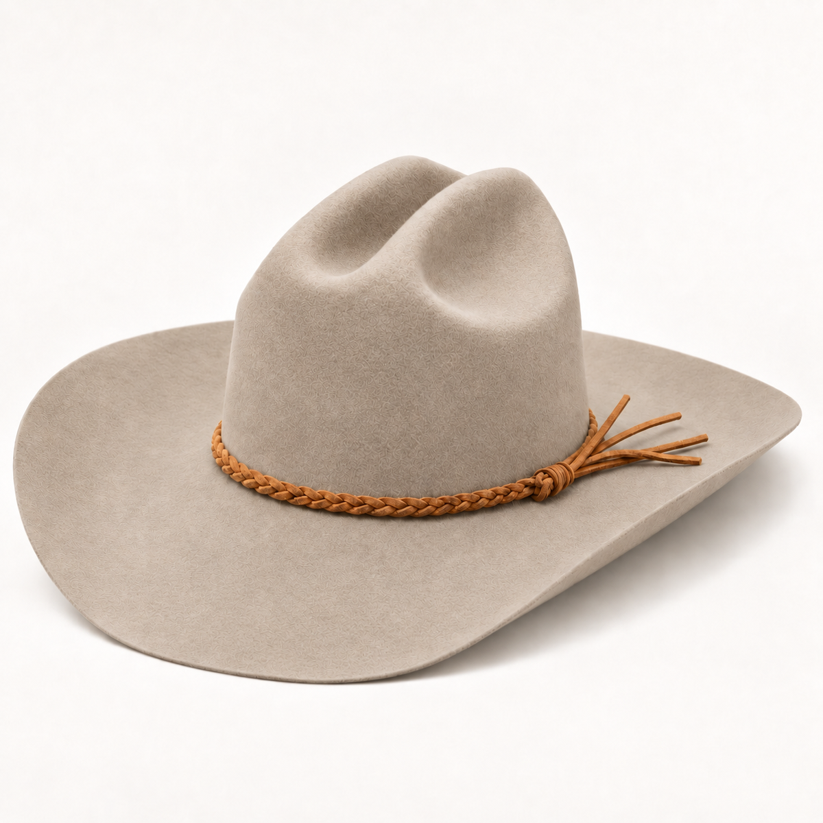 Premium Australian Wool Cattleman Cowboy Hat with Braided Suede Belt