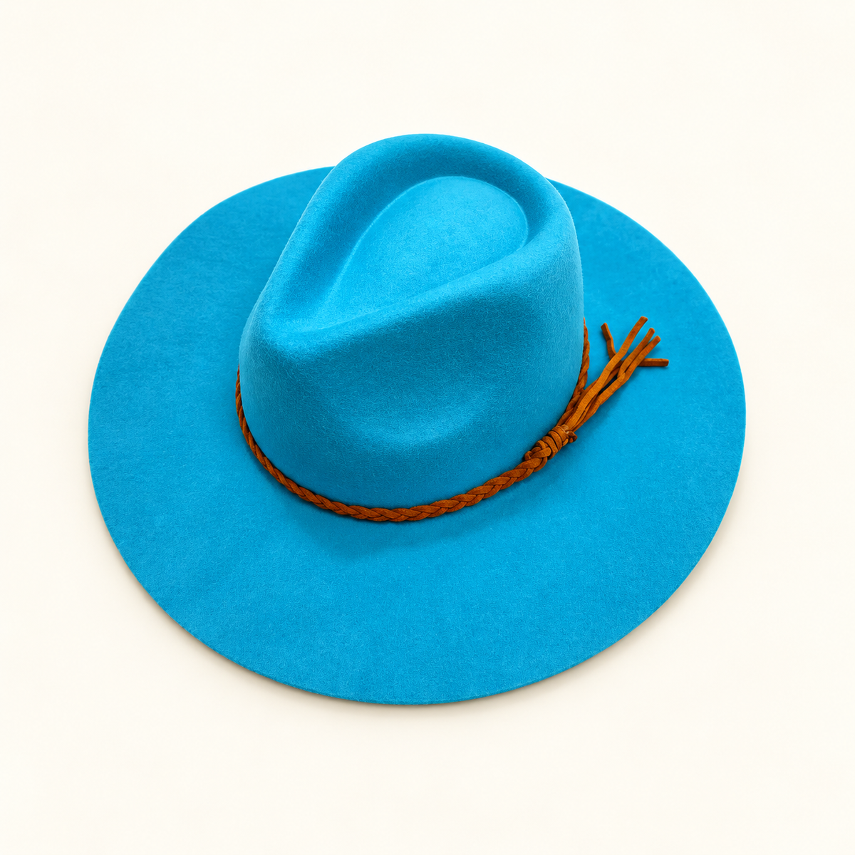 Wholesale Australian Wool Rancher Hat with Braided Suede Belt - Teal