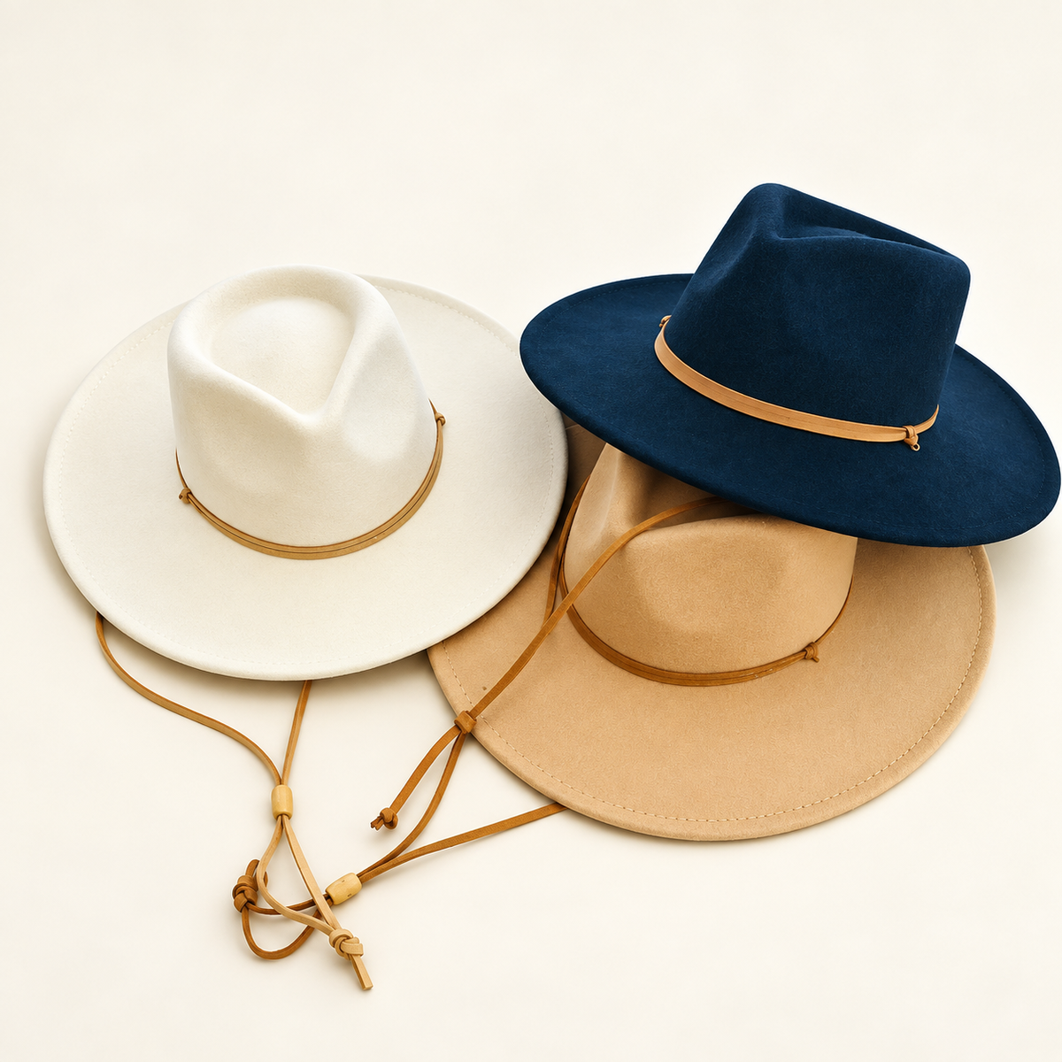 Vegan Felt Rancher Hat with Chin Cord