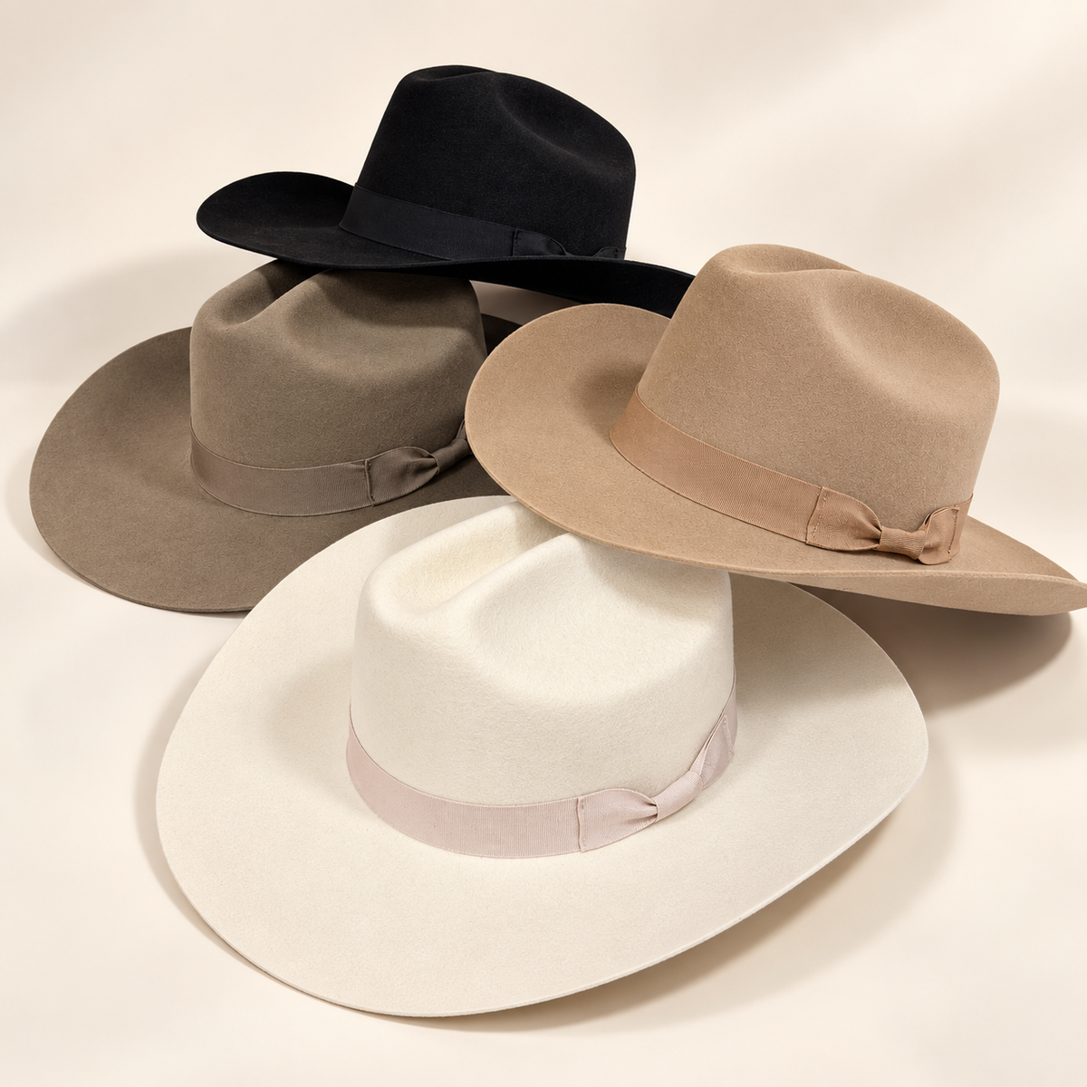 Wool Cattleman Cowboy Hat with Ribbon Band