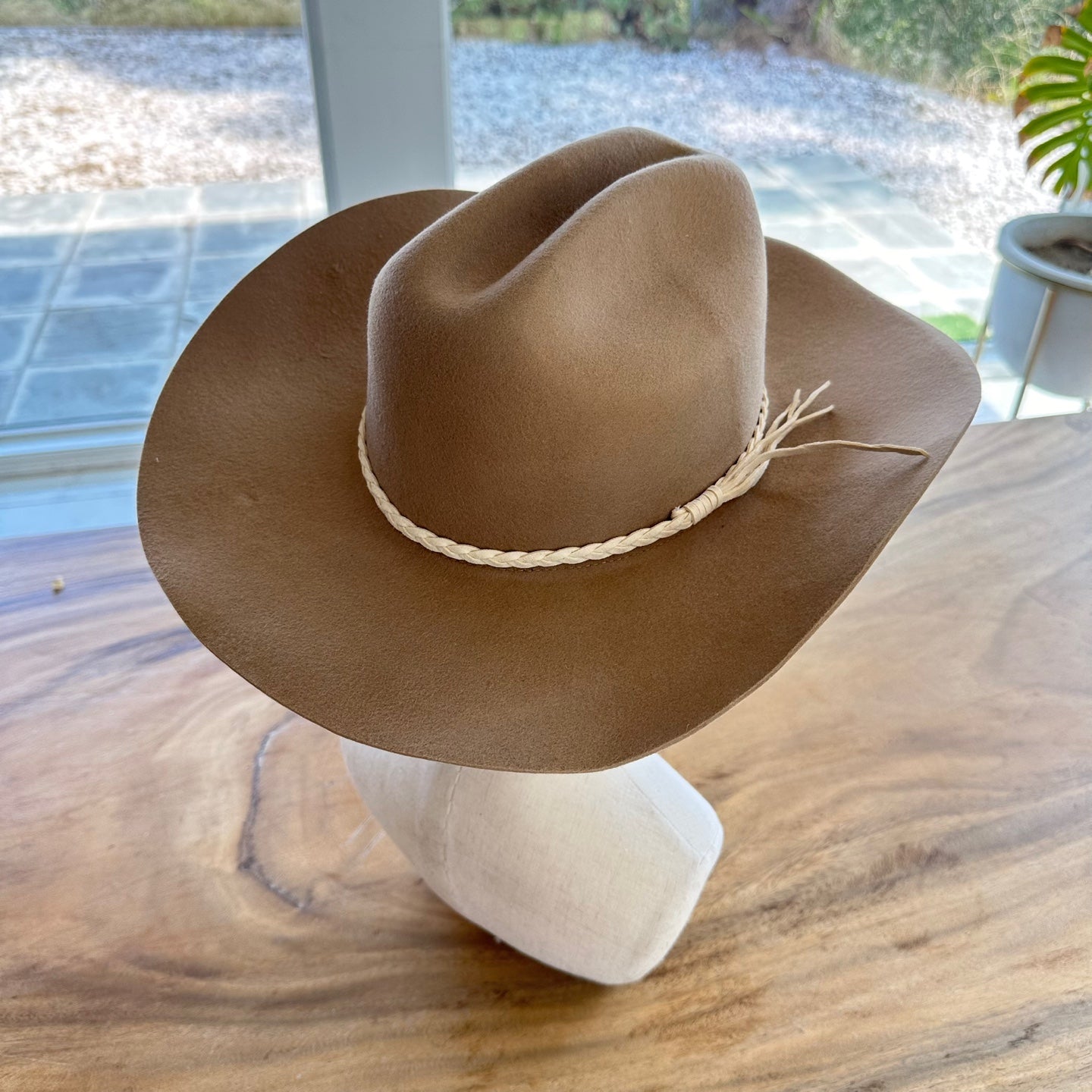 WOOL CATTLEMAN COWBOY WESTERN  HAT W/ SUEDE BELT