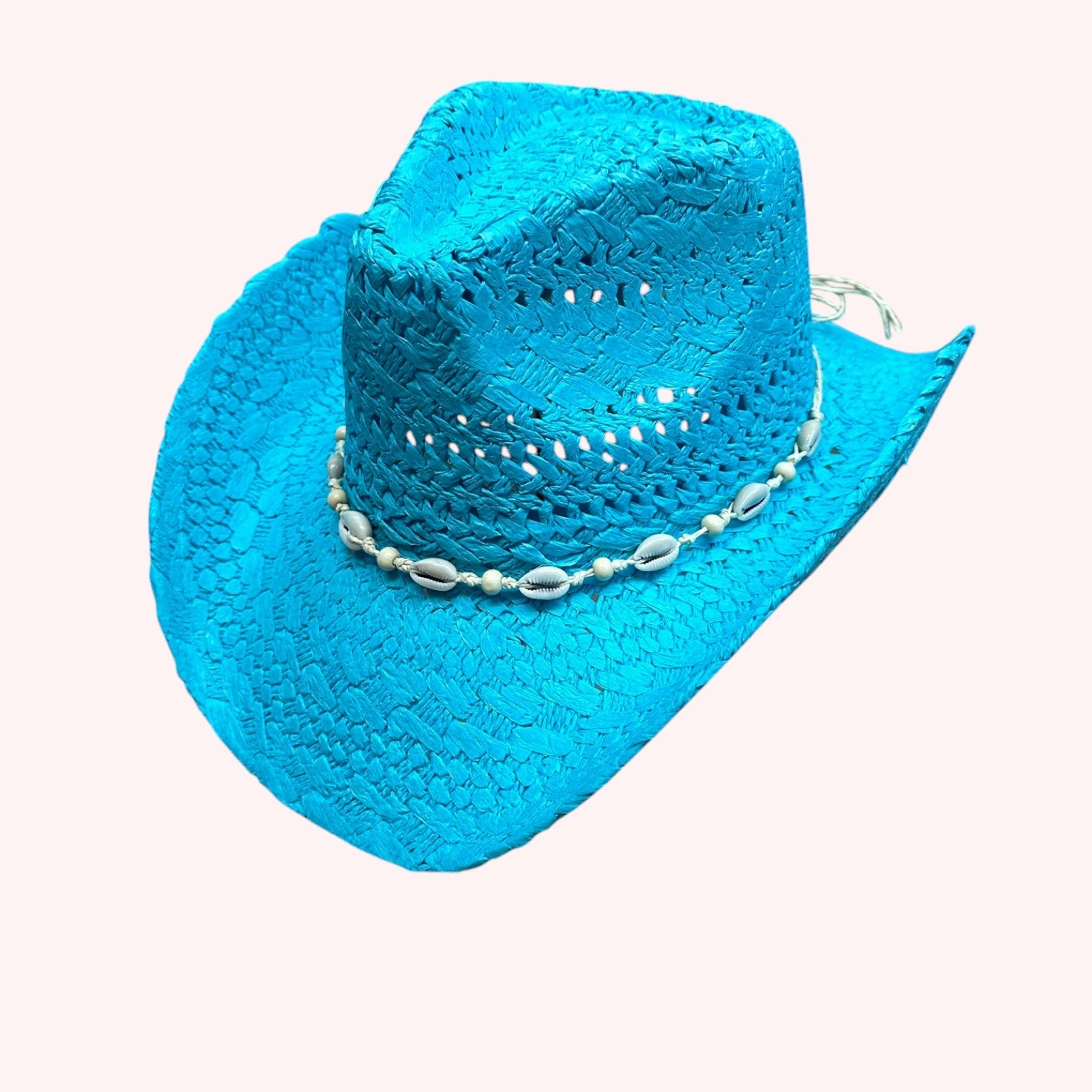 BEAD SHELLS BAND COWBOY COWGIRL HANDMADE HAT
