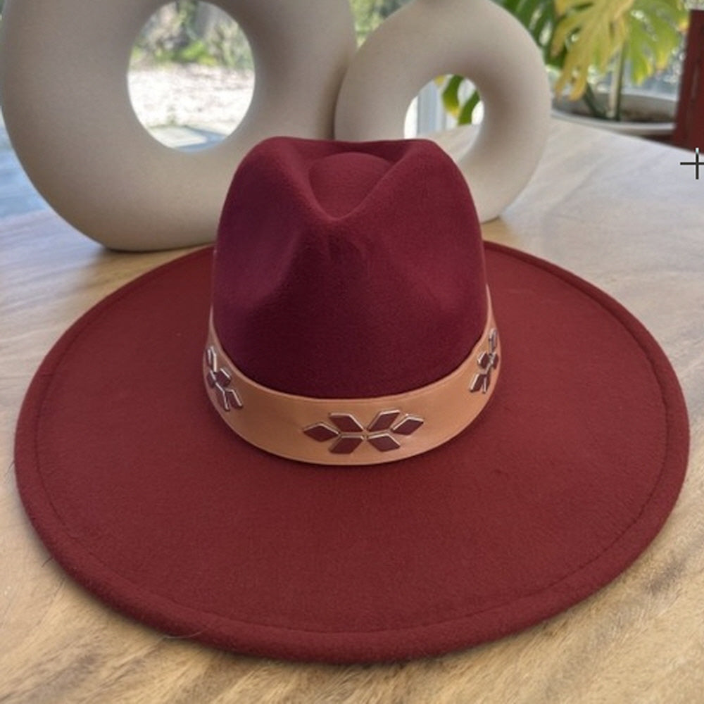 VEGAN FELT FEDORA  W/ LEATHER BELT