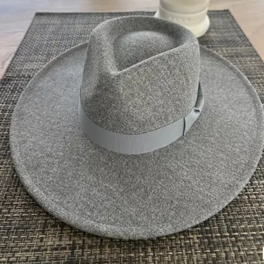 VEGAN FELT RANCHER WITH RIBBON