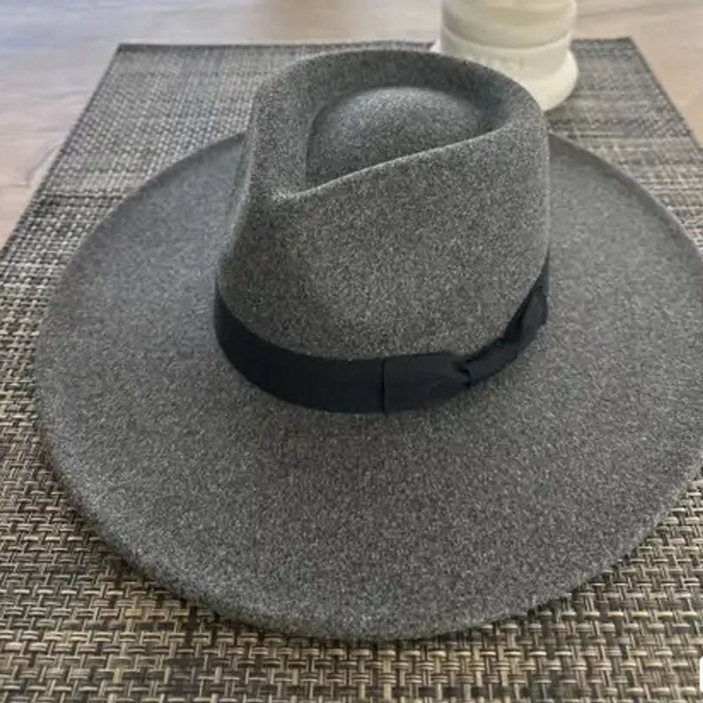 VEGAN FELT RANCHER WITH RIBBON