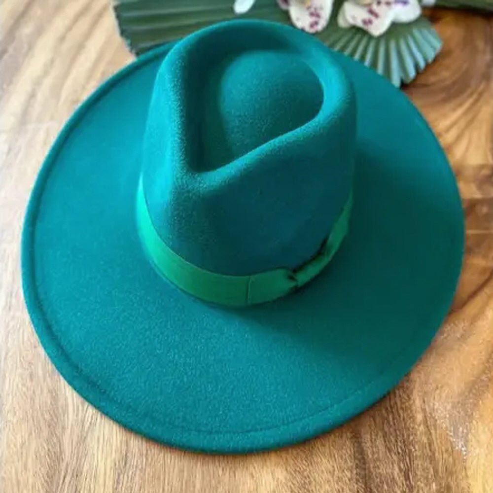 VEGAN FELT RANCHER WITH RIBBON