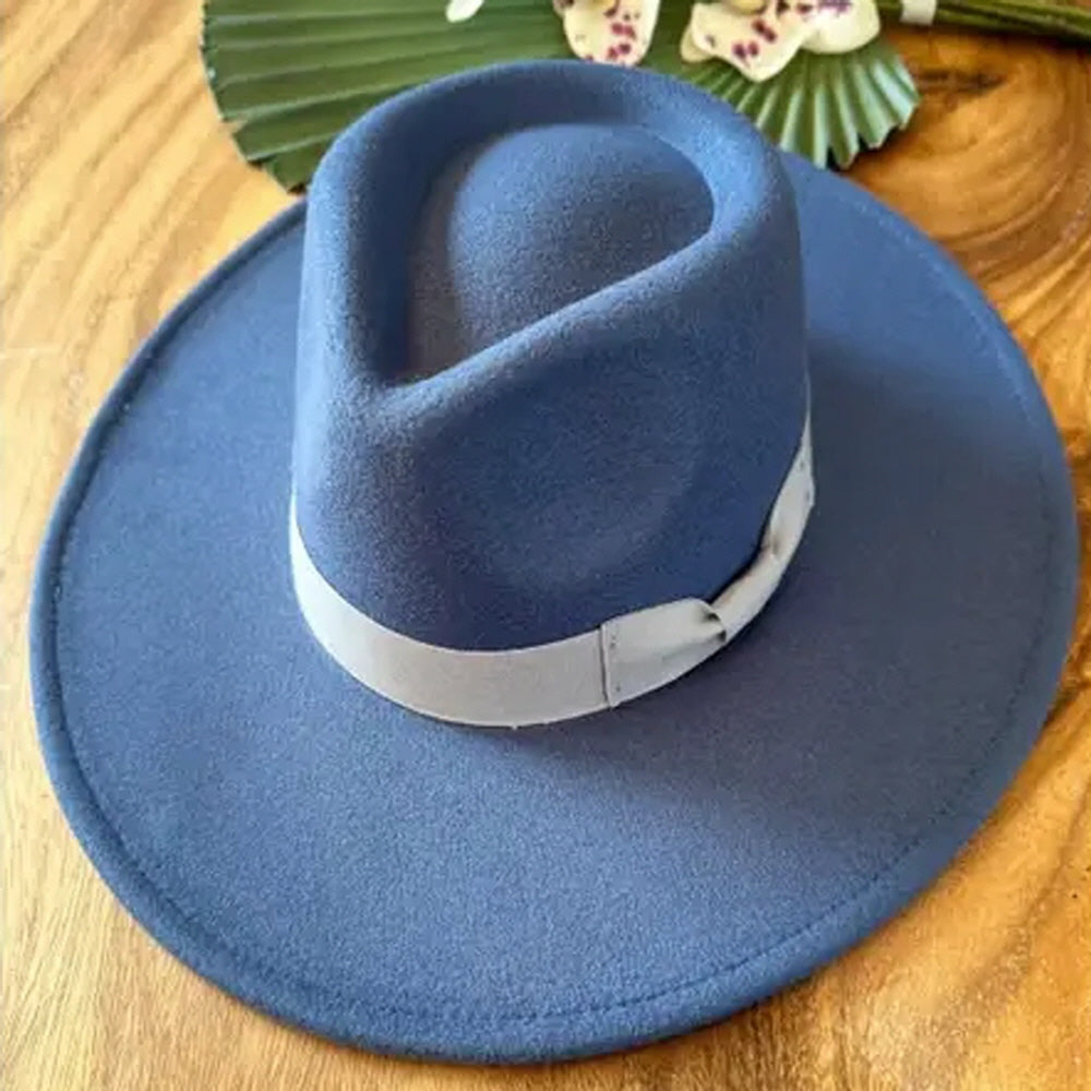 VEGAN FELT RANCHER WITH RIBBON