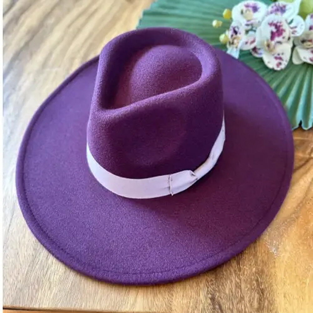 VEGAN FELT RANCHER WITH RIBBON