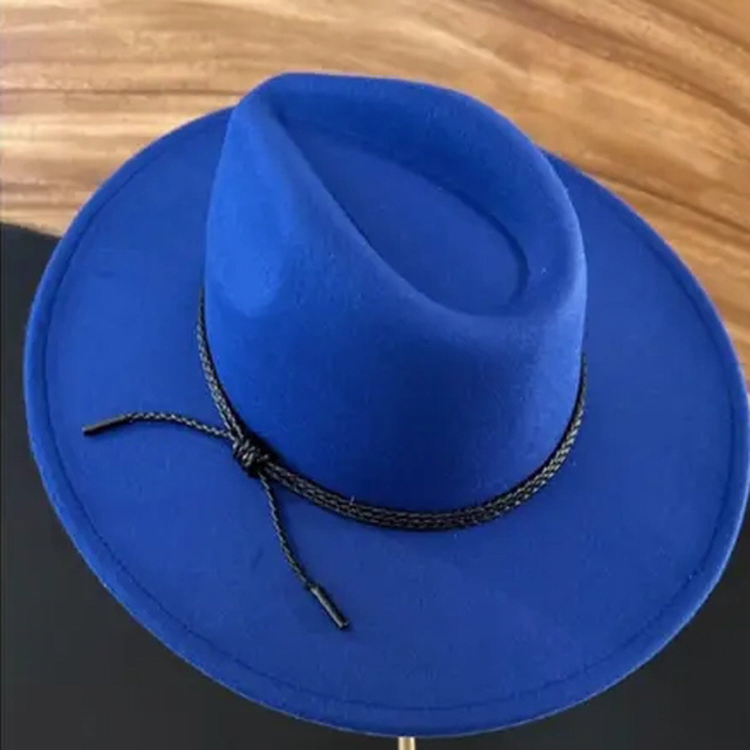 VEGAN FELT FLAT BRIM PANAMA HAT