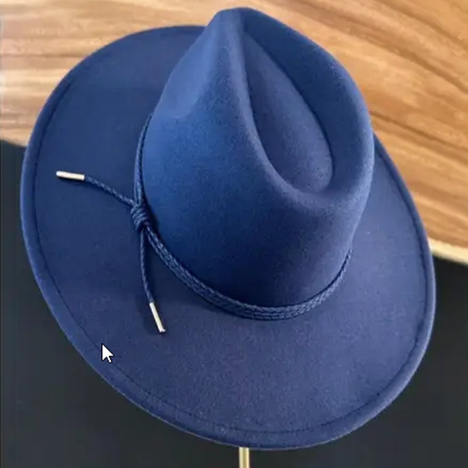 VEGAN FELT FLAT BRIM PANAMA HAT