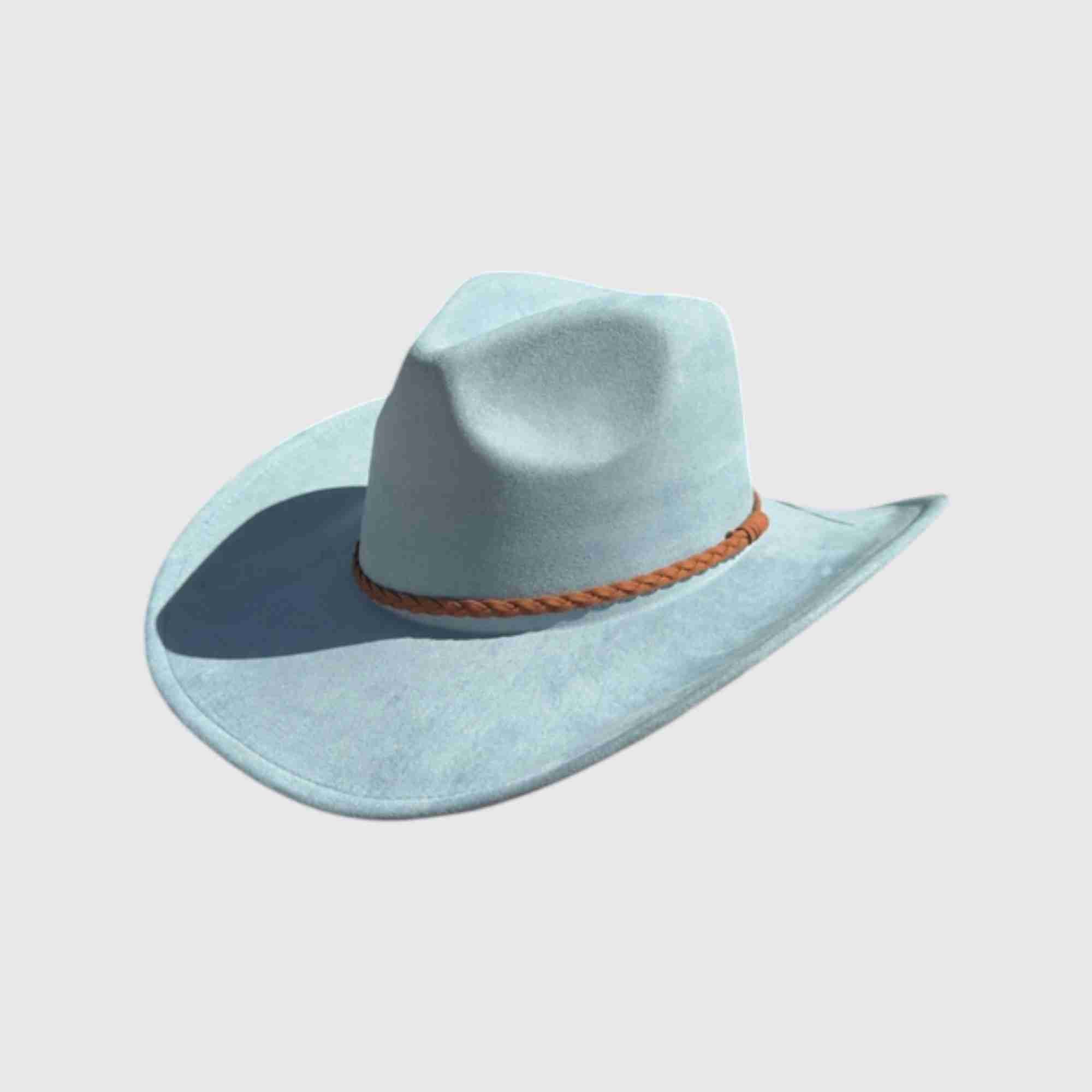 Vegan Suede Cowboy Hat – Braided Band Western