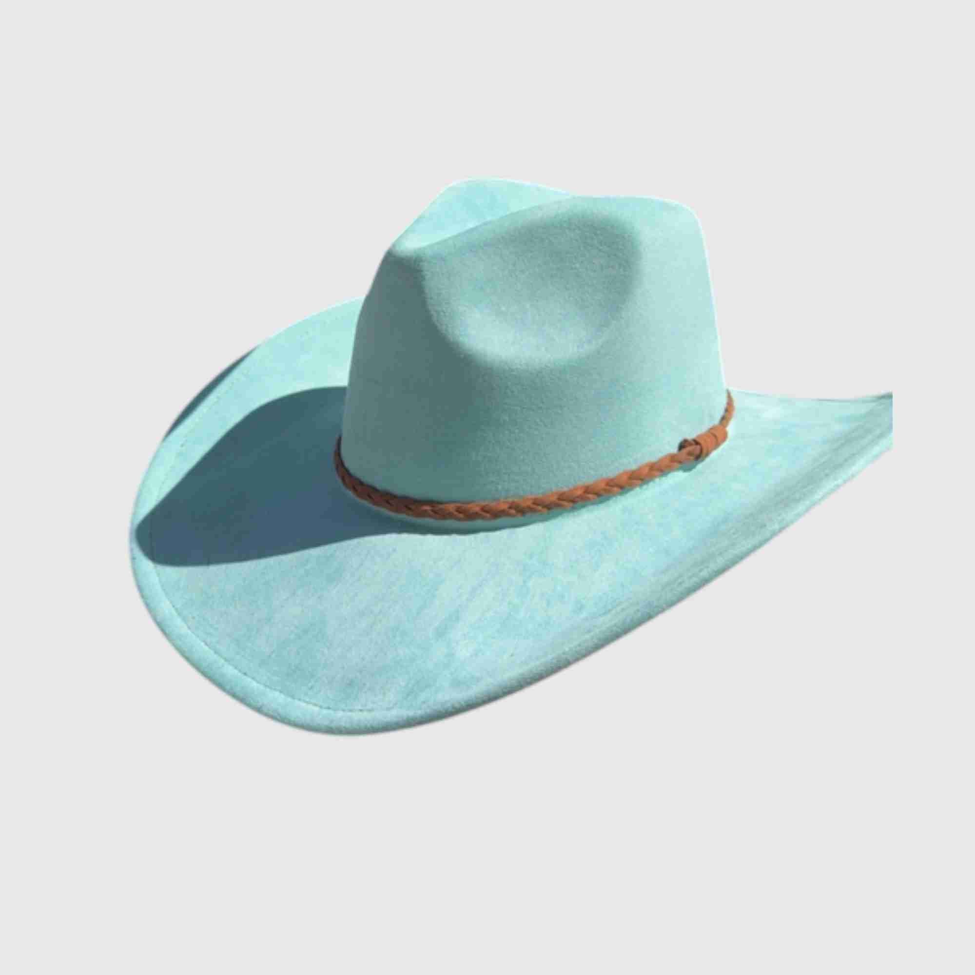 Vegan Suede Cowboy Hat – Braided Band Western