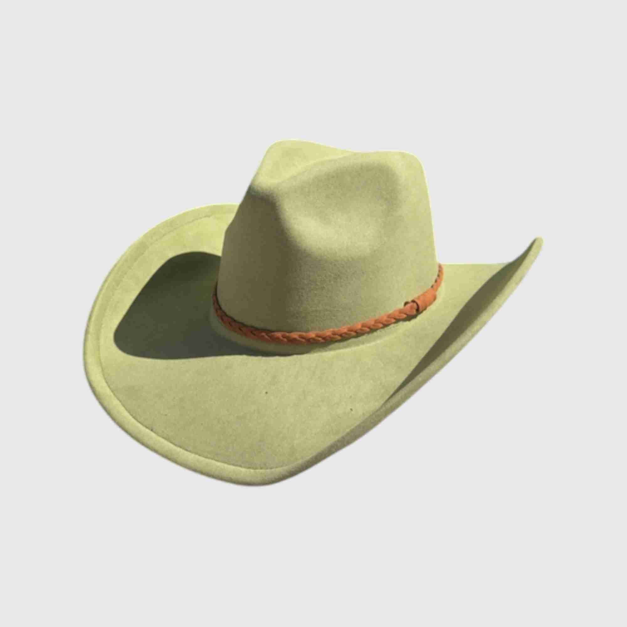 Vegan Suede Cowboy Hat – Braided Band Western