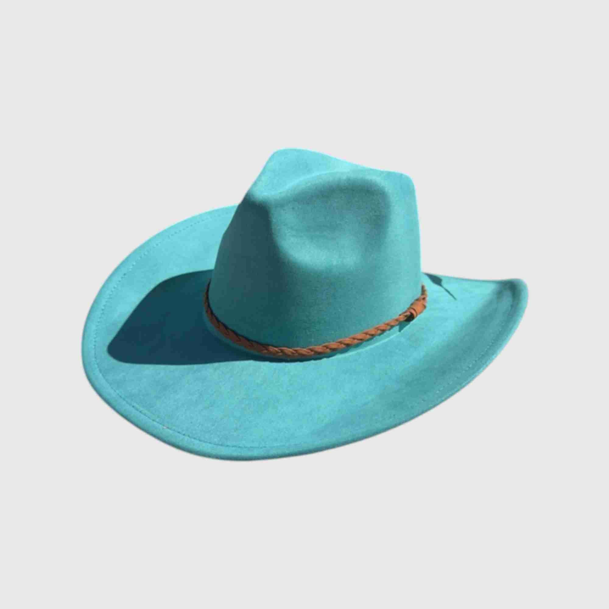 Vegan Suede Cowboy Hat – Braided Band Western