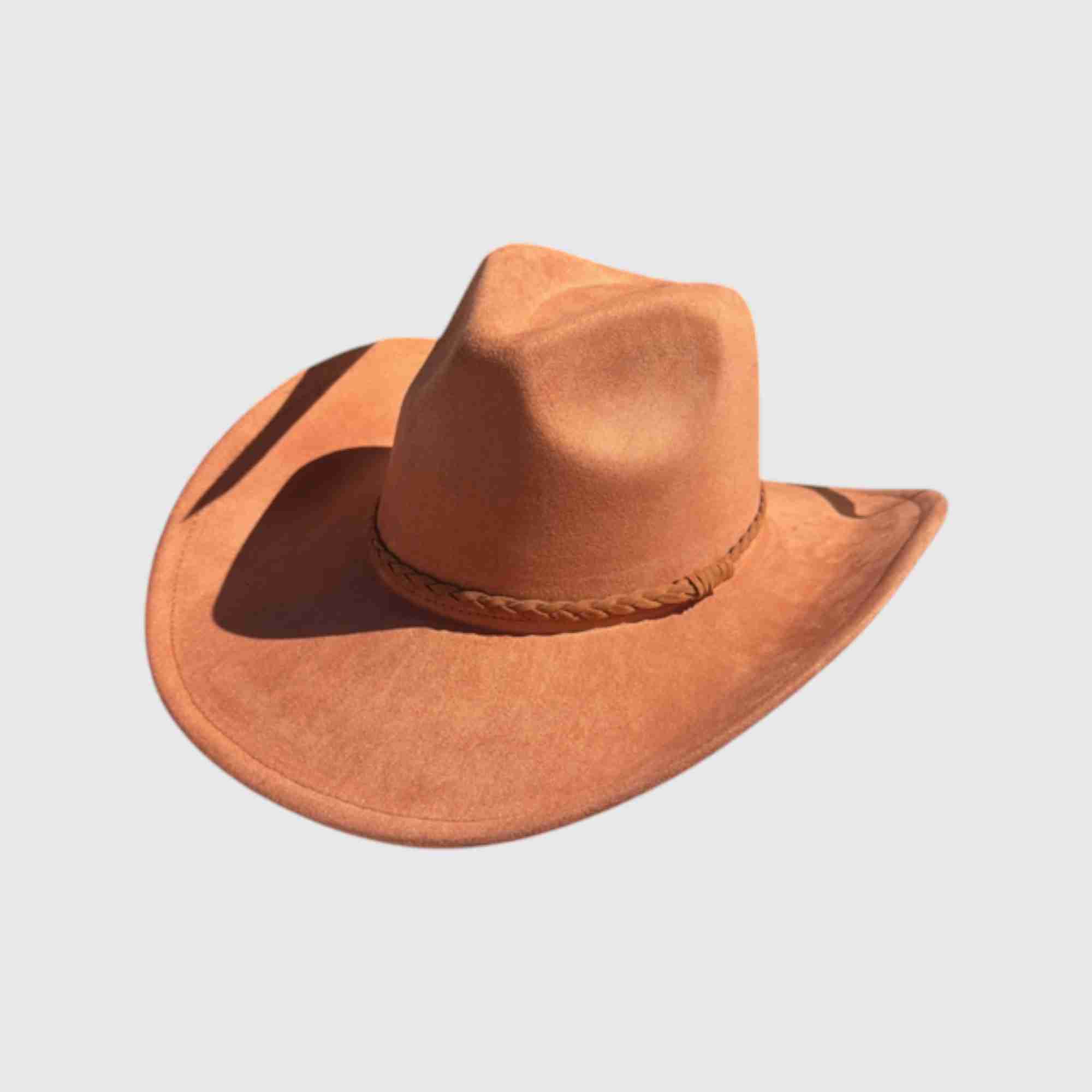 Vegan Suede Cowboy Hat – Braided Band Western