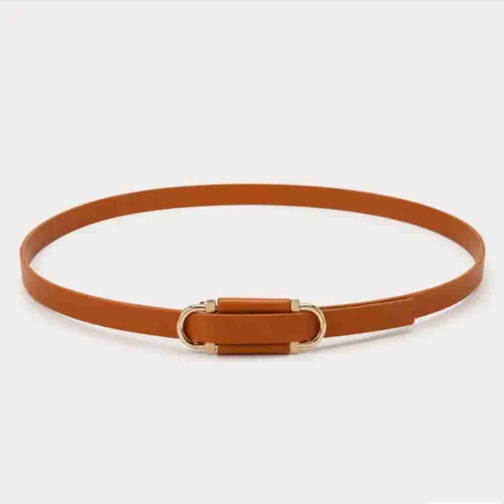 Western Faux Leather Hat Band with Gold Double-Ring Buckle
