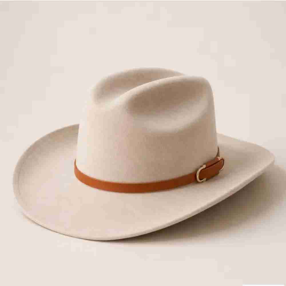 Western Faux Leather Hat Band with Gold Double-Ring Buckle