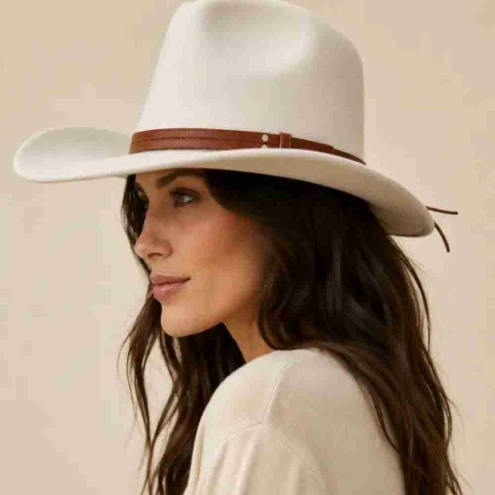 Double-Strand Western Leather Hat Band – Brown