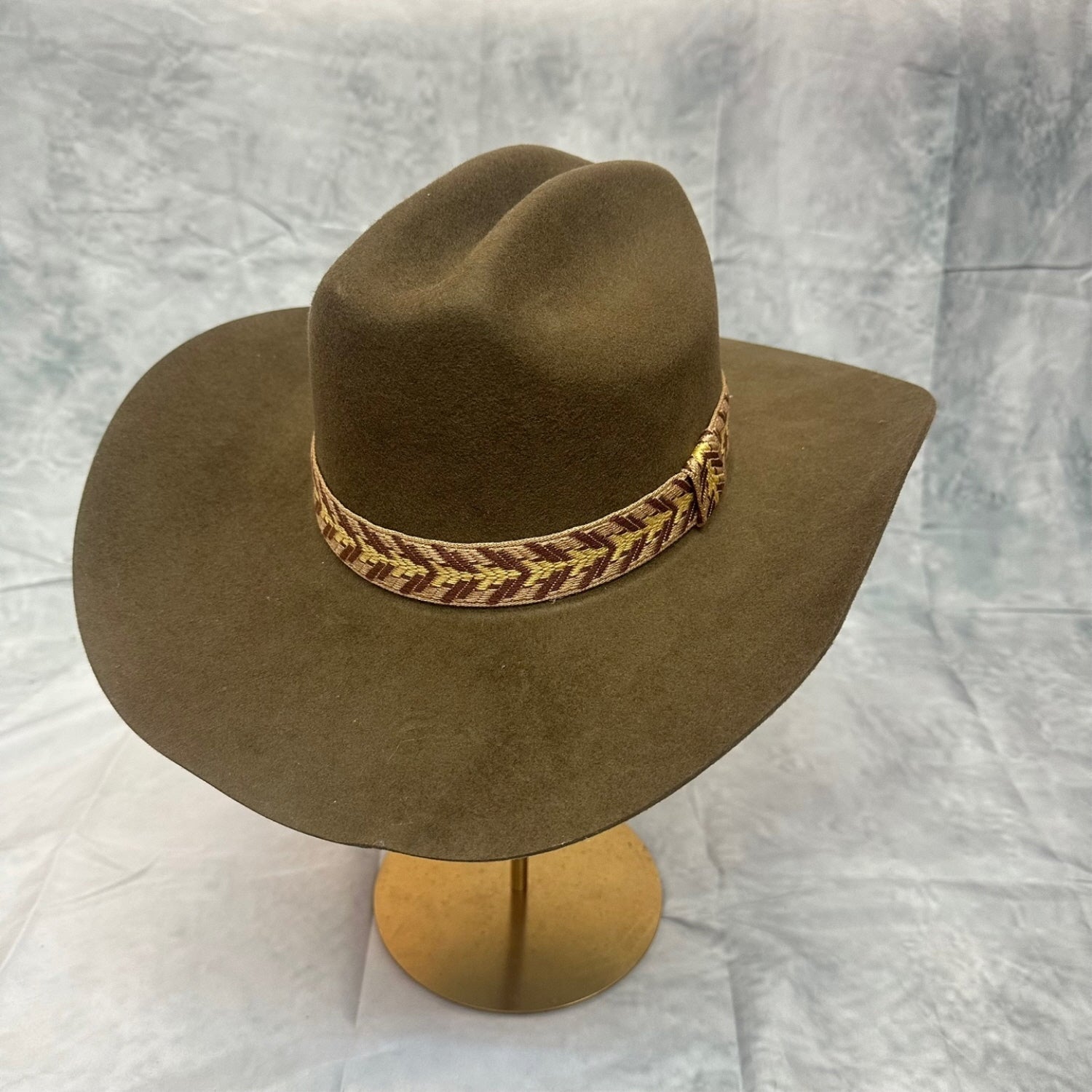 AUSTRIAN WOOLVINTAGE  CATTLEMAN  HAT WITH JAQUARD TAPE