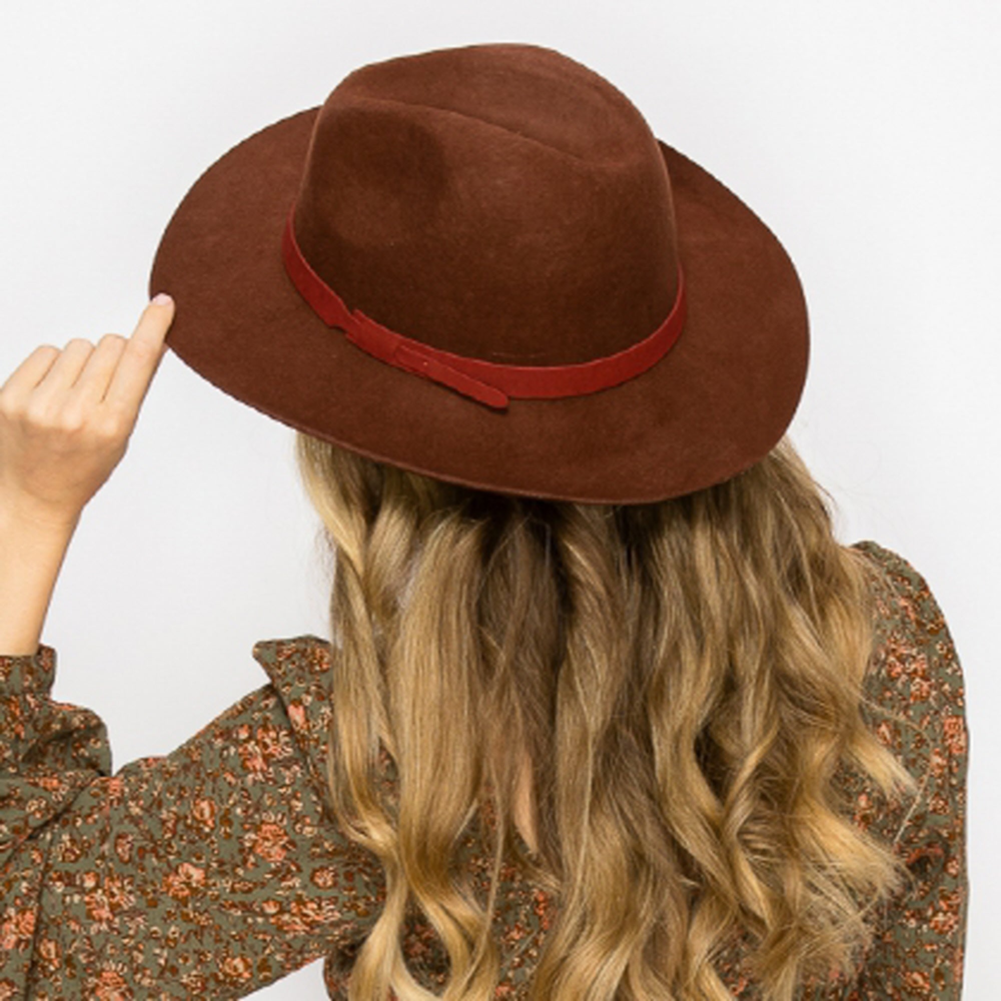 WOOL PENCIL BRIM HAT-BROWN