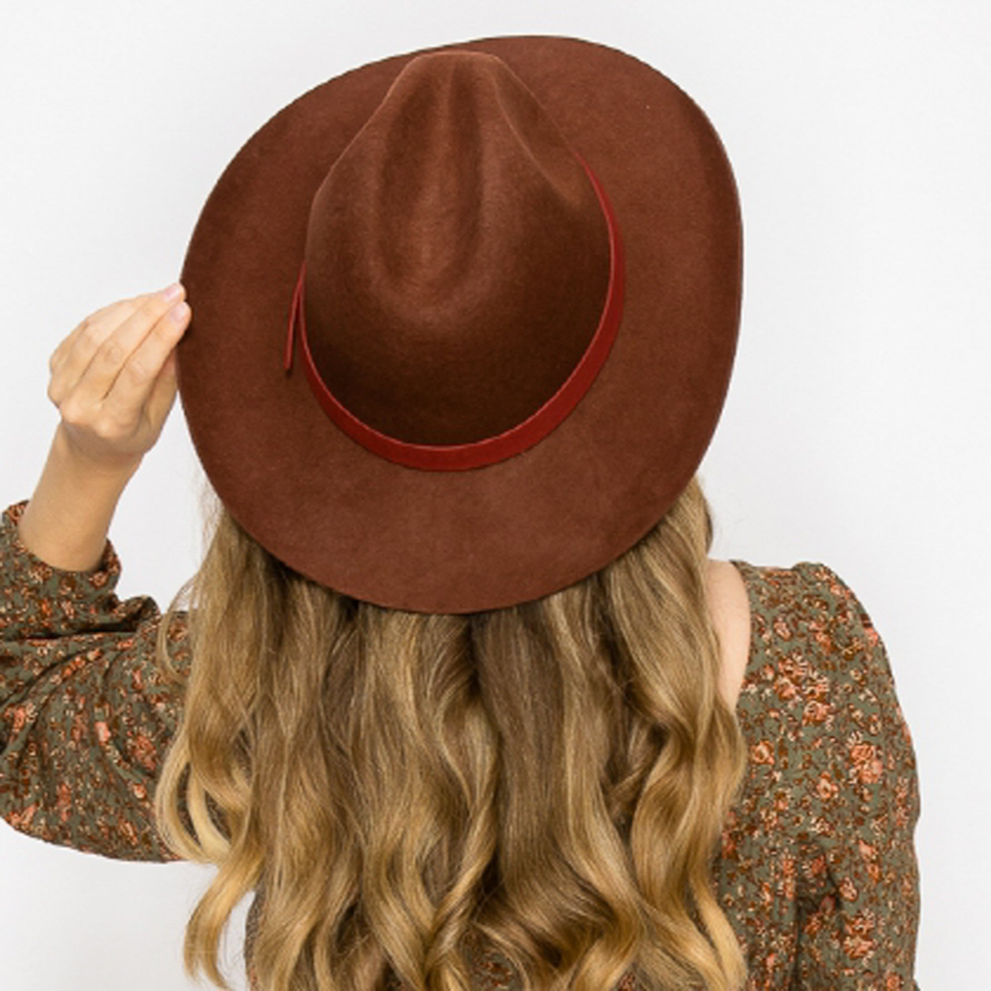 WOOL PENCIL BRIM HAT-BROWN