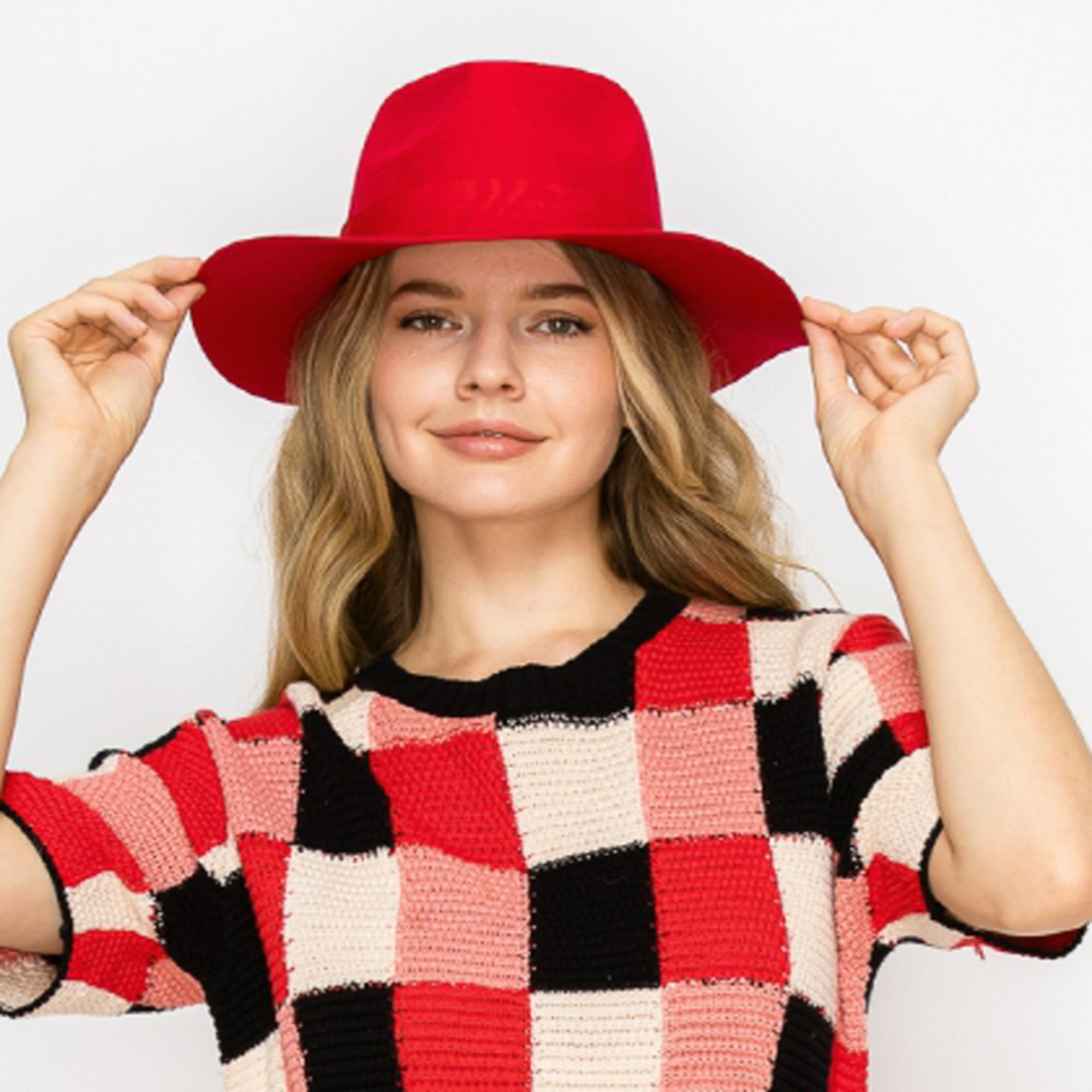 WOOL RANCHER HAT WITH GROSGRAIN RIBBONE-RED