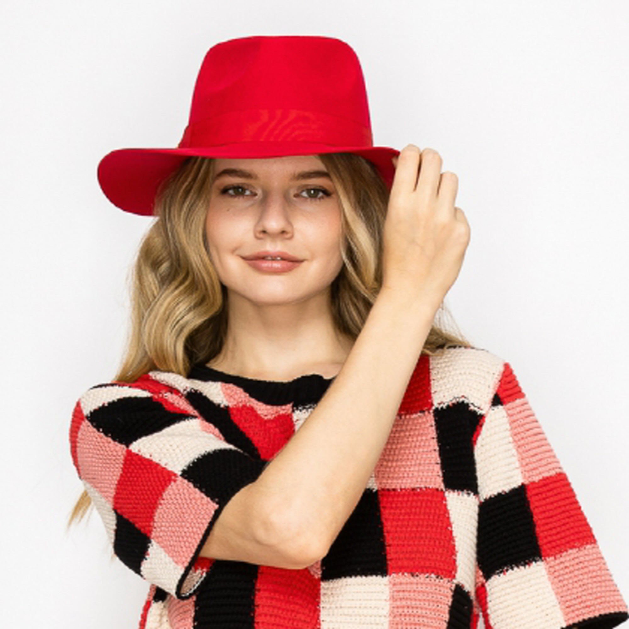 WOOL RANCHER HAT WITH GROSGRAIN RIBBONE-RED