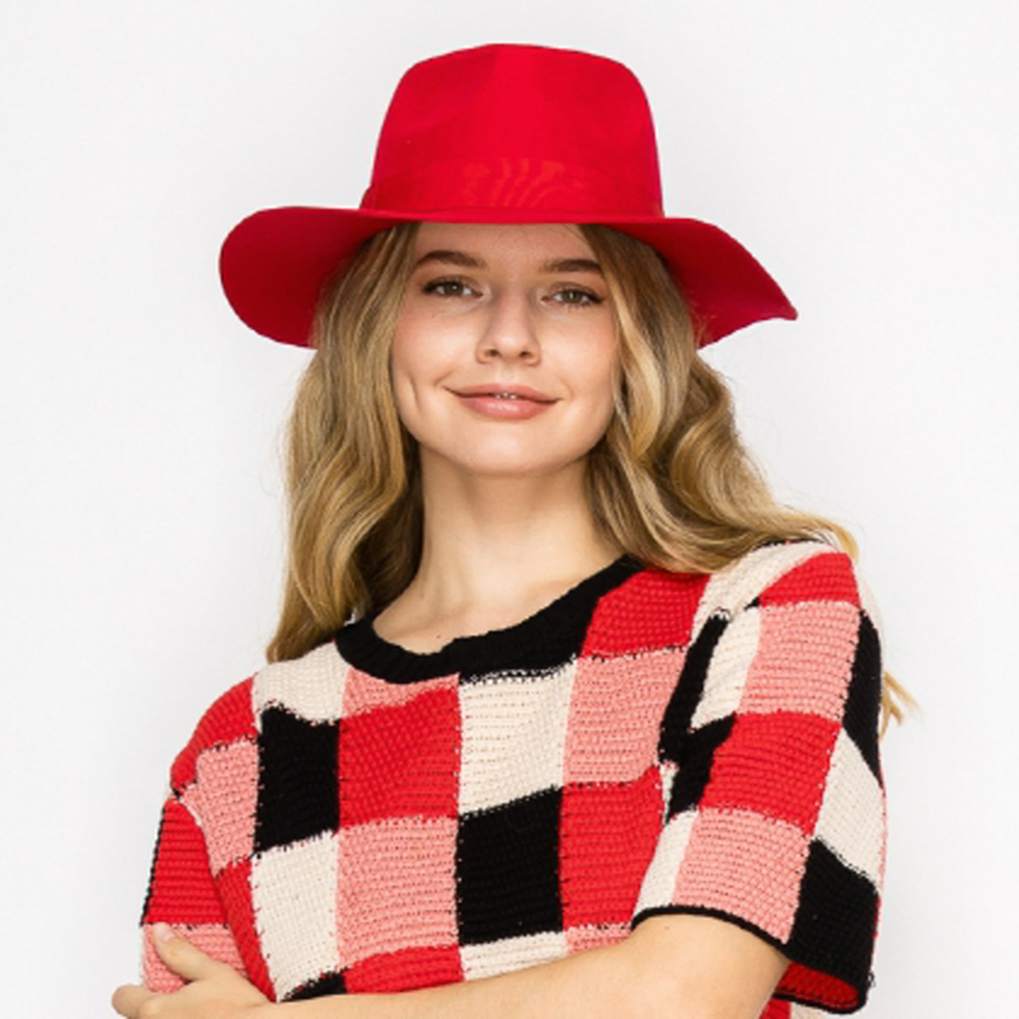 WOOL RANCHER HAT WITH GROSGRAIN RIBBONE-RED