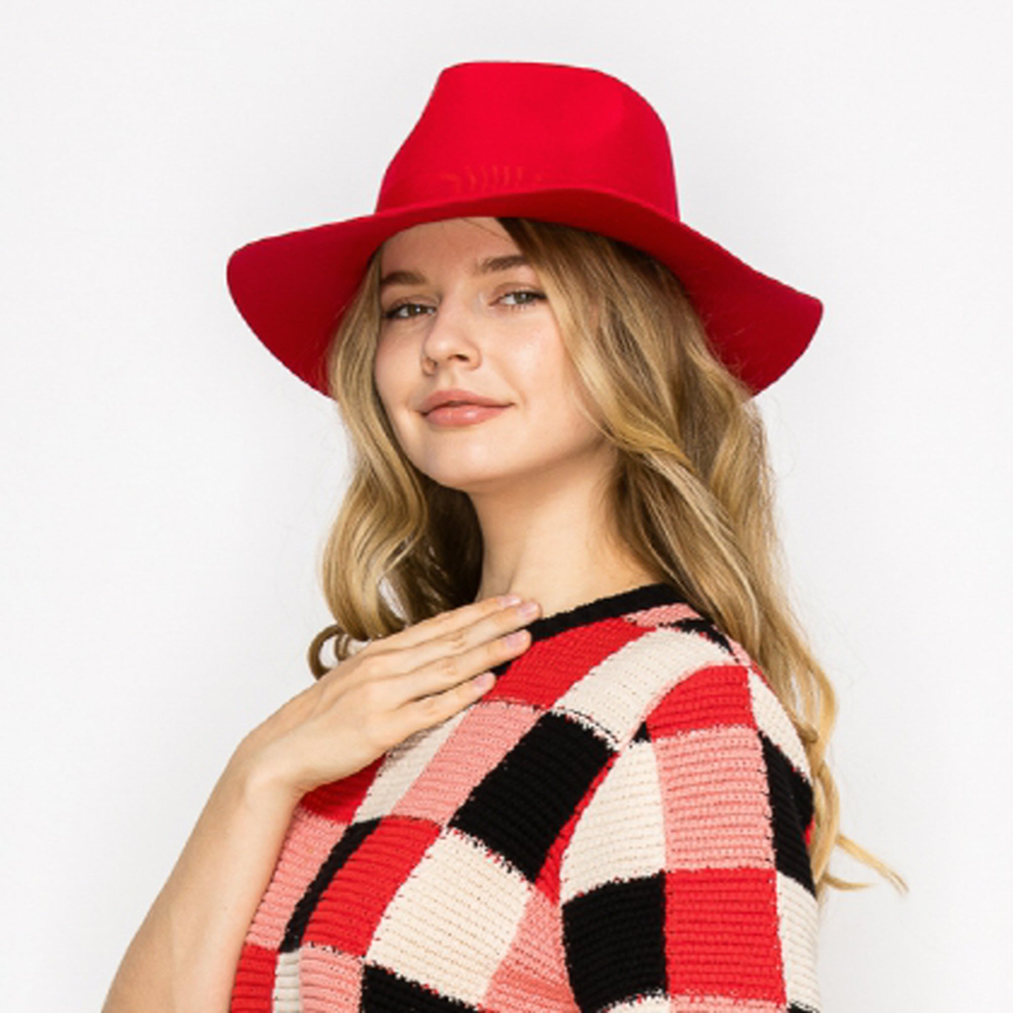 WOOL RANCHER HAT WITH GROSGRAIN RIBBONE-RED