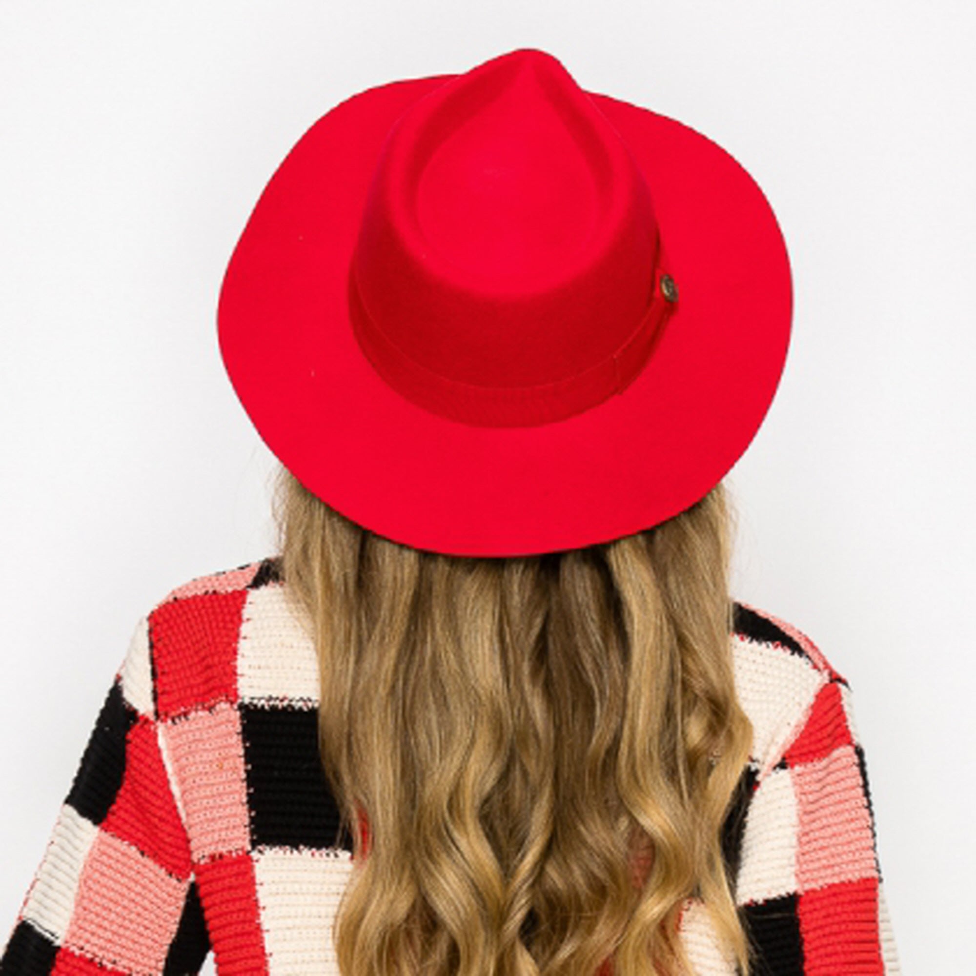 WOOL RANCHER HAT WITH GROSGRAIN RIBBONE-RED