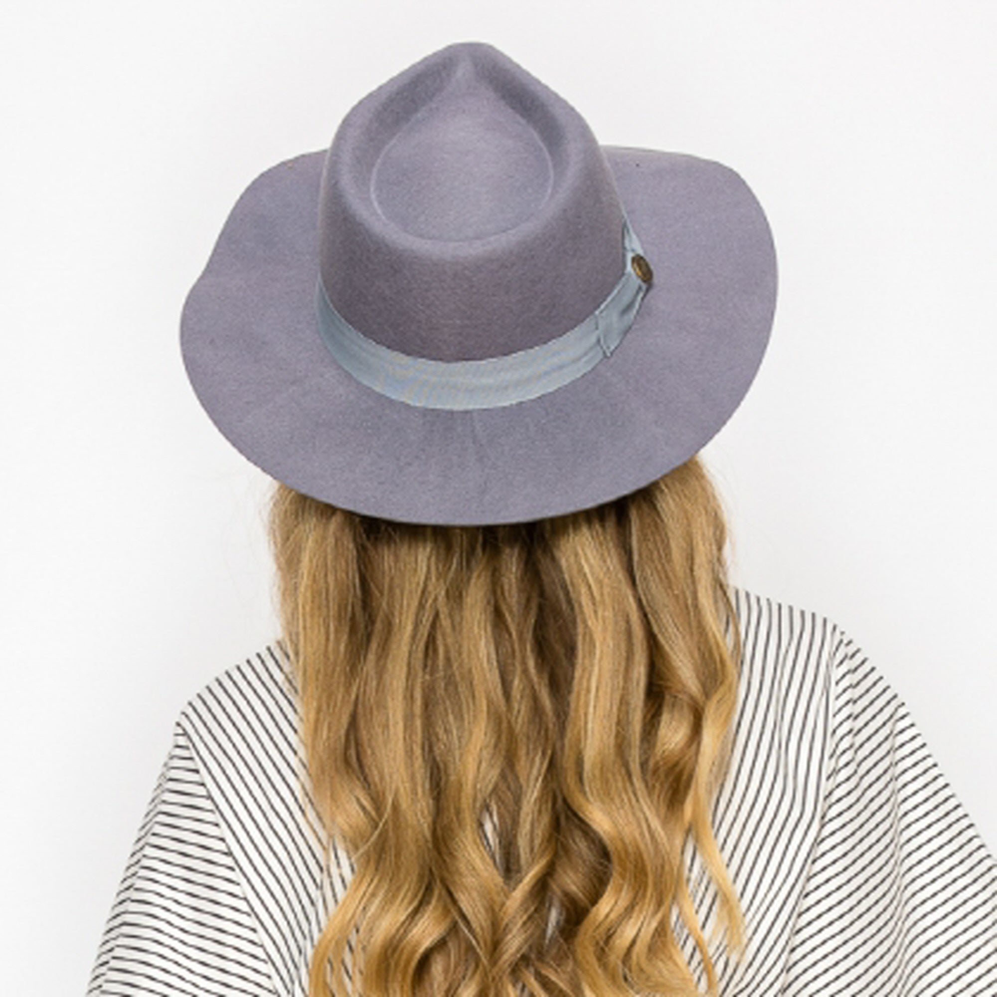 WOOL RANCHER HAT WITH GROSGRAIN RIBBONE-GREY