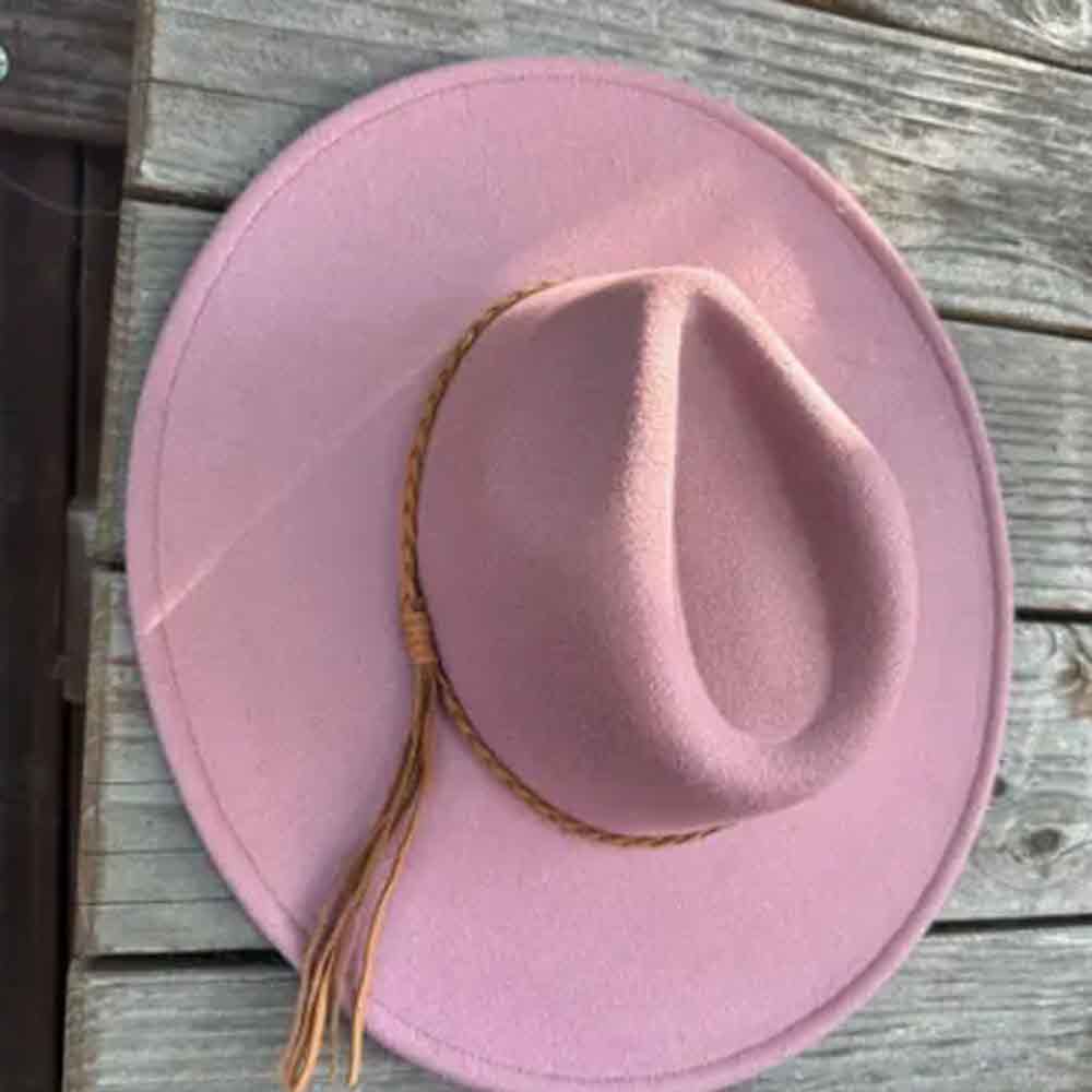 VEGAN FELT FEDORA W/ BRAID TUSSLE