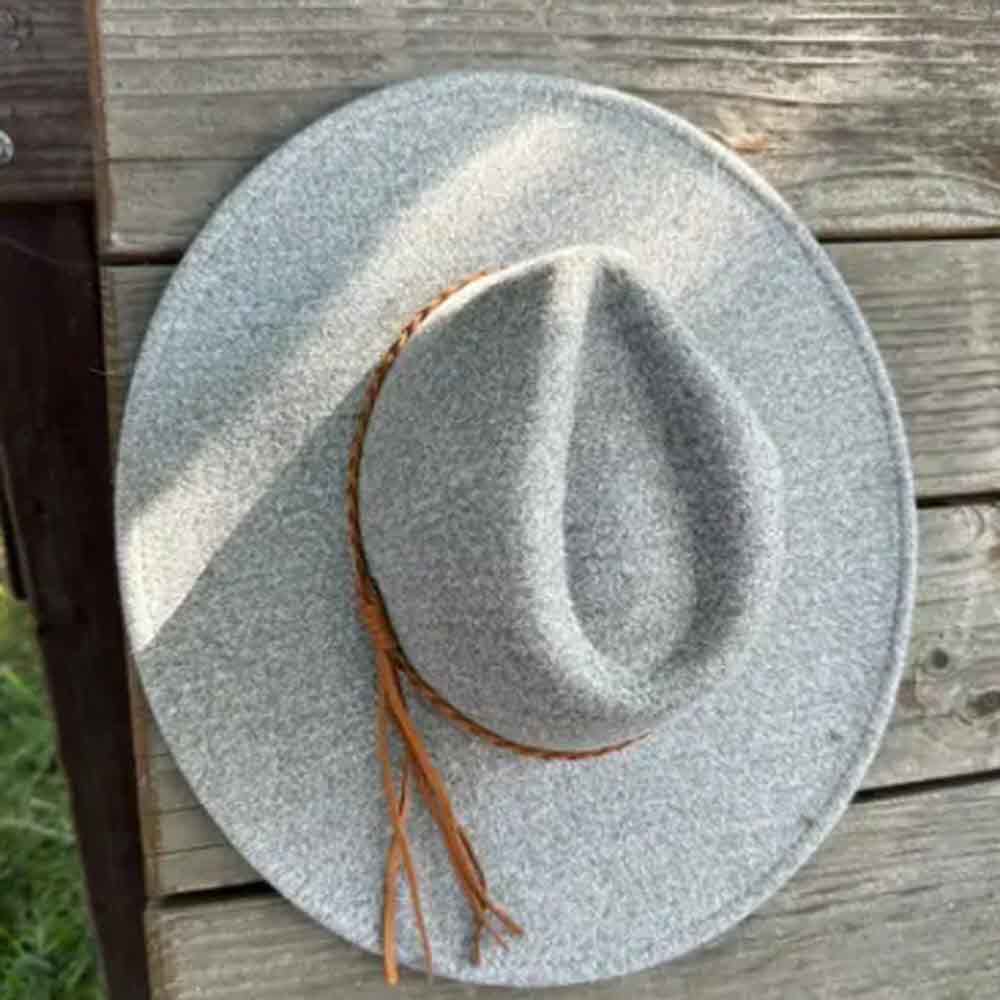 VEGAN FELT FEDORA W/ BRAID TUSSLE