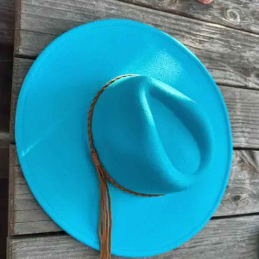 VEGAN FELT FEDORA W/ BRAID TUSSLE