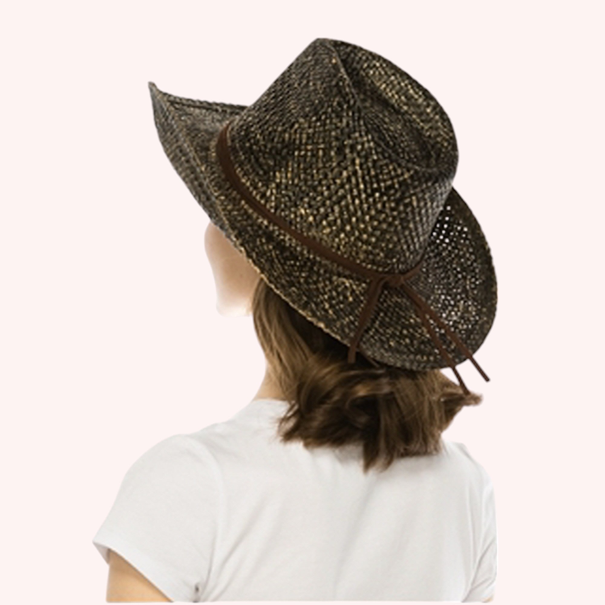 Black Stain Straw Cowboy Hat