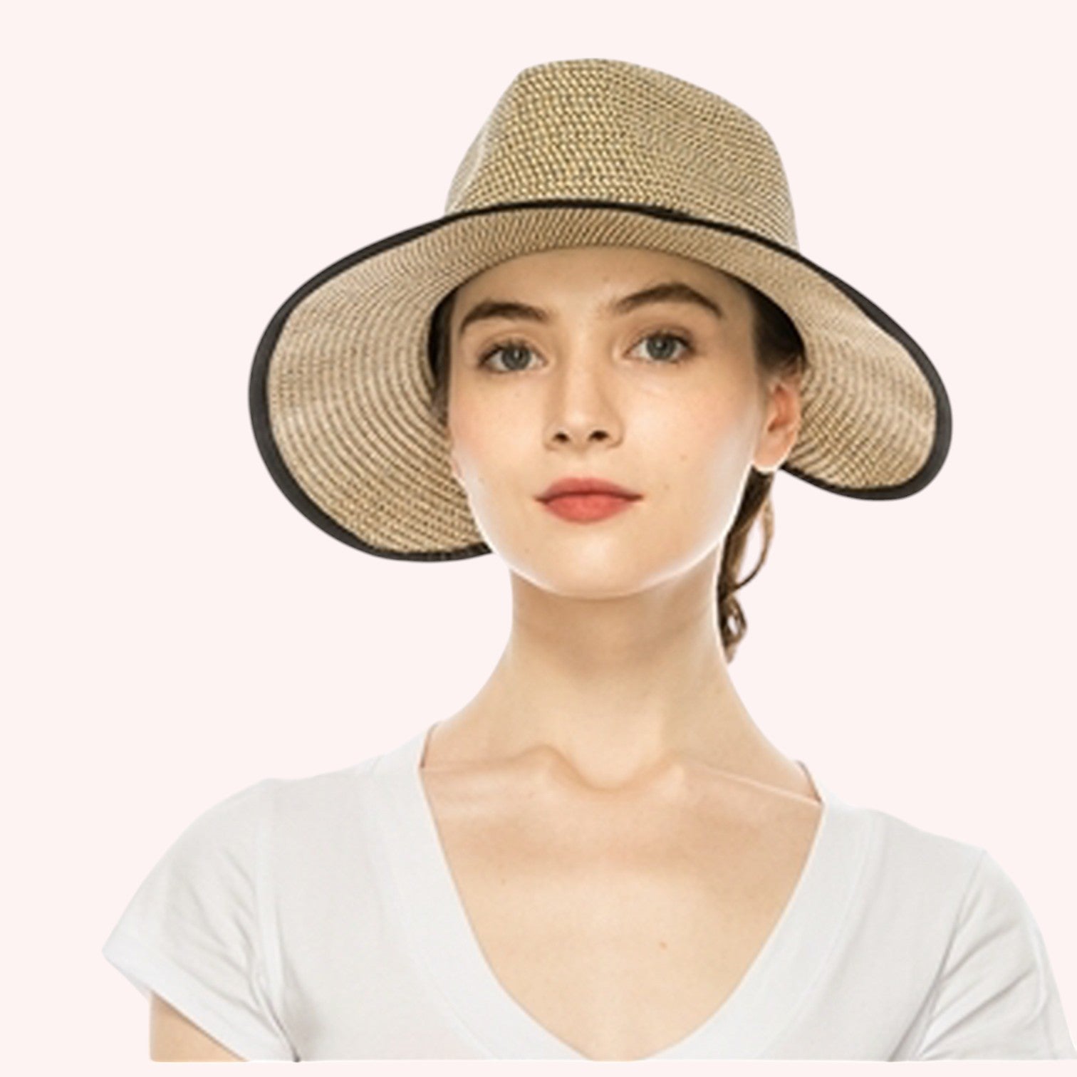 Ponytail Straw Fedora Hat