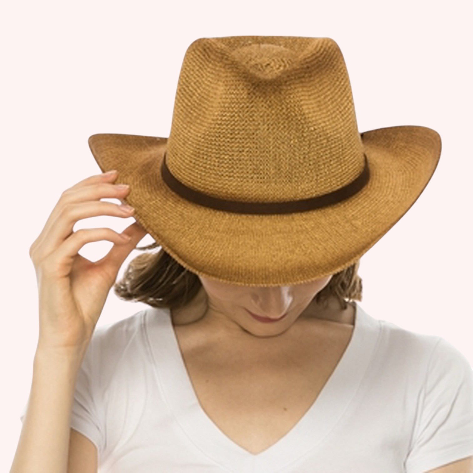 Starched Straw Cowboy Hat