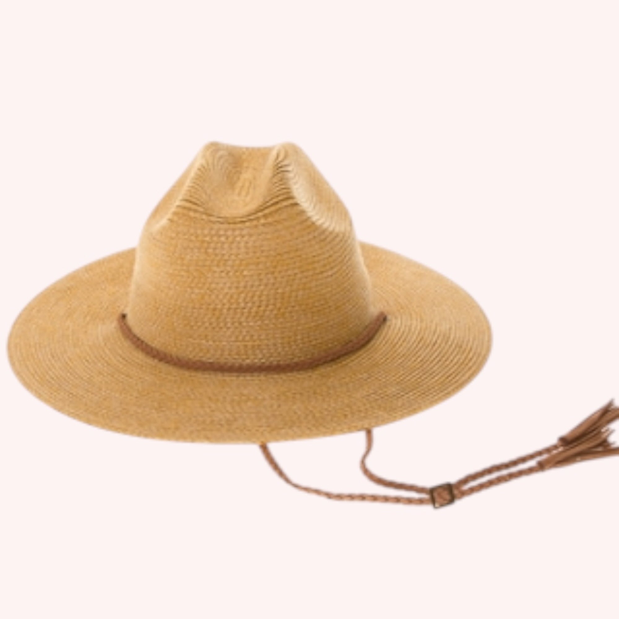 Packable Straw Cowboy Hat w/ Tassel Cord