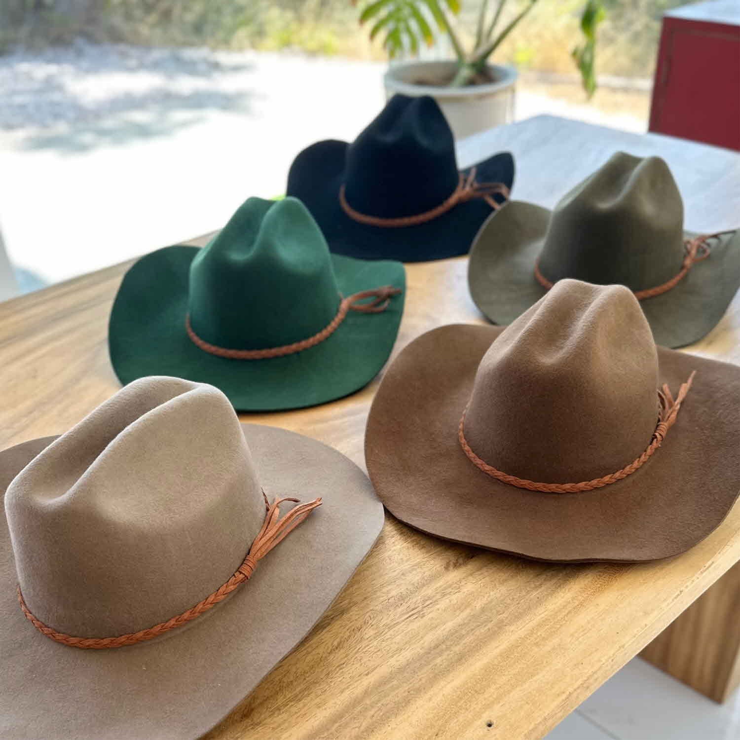 WOOL CATTLEMAN COWBOY WESTERN  HAT W/ SUEDE BELT (Copy)