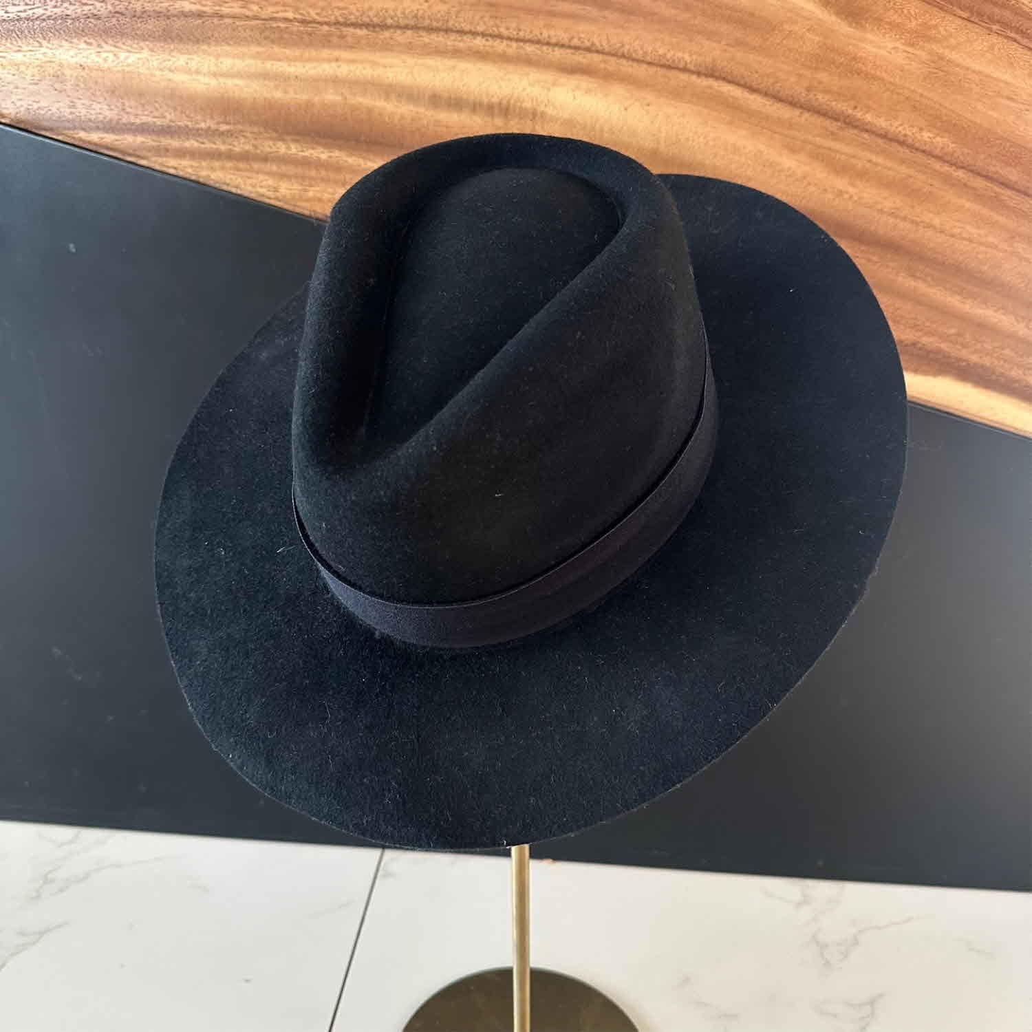 WOOL RANCHER HAT WITH VELVET BAND
