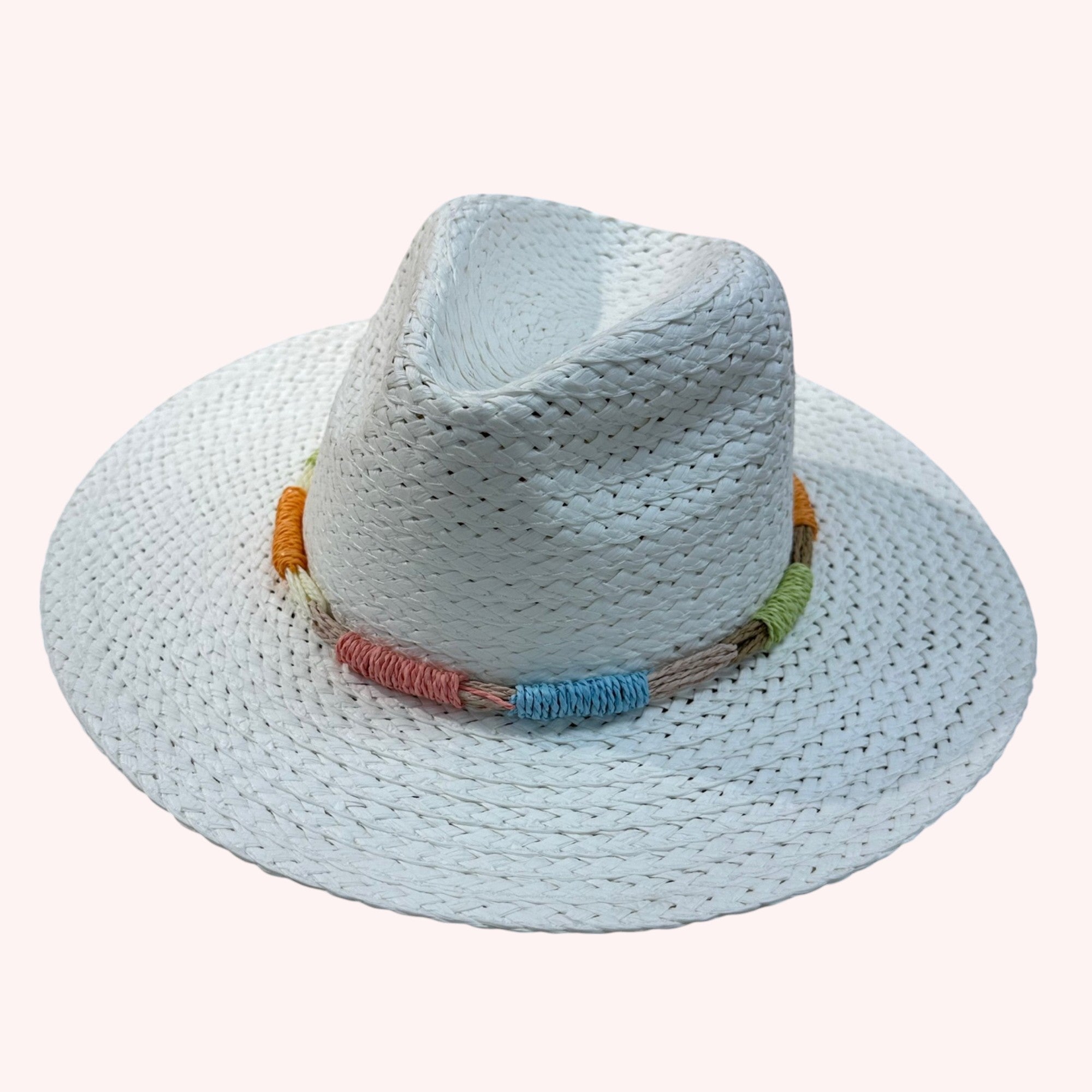 MULTI COLOR STRAW BAND STRAW HAT